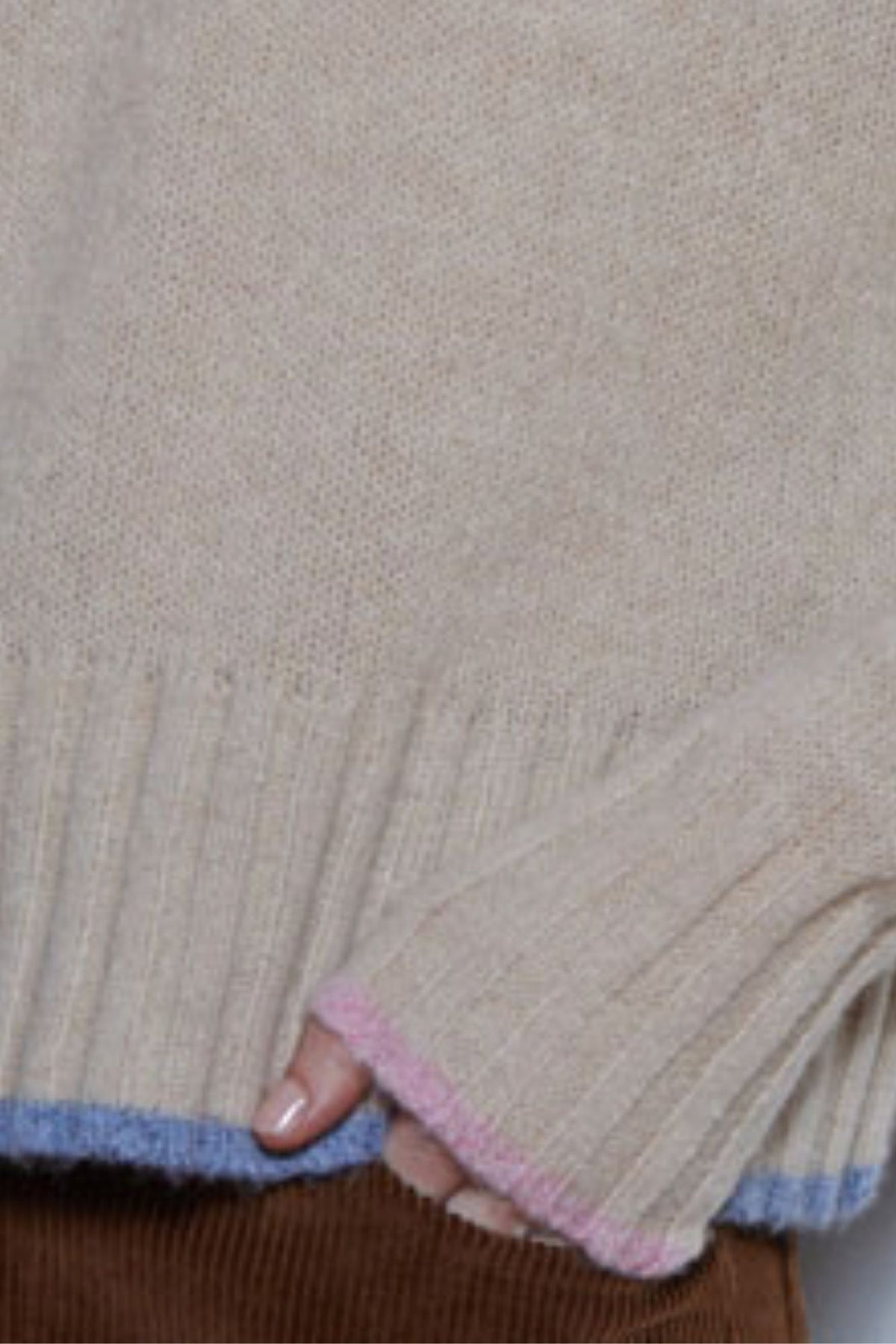 Mockneck with Colorblock Tipping
