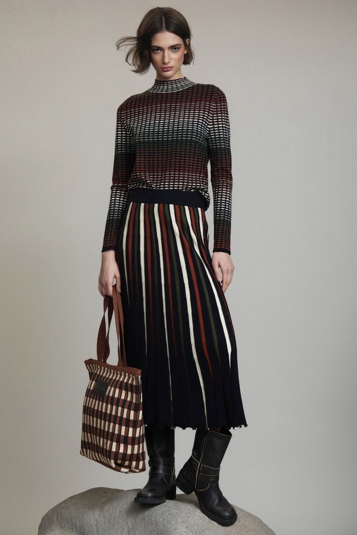 Intarsia Stripes Sweater