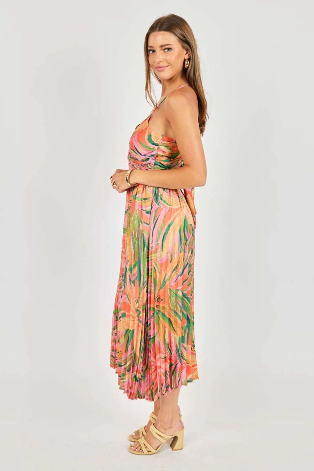 Sunset Ridge Pleated Midi Dress