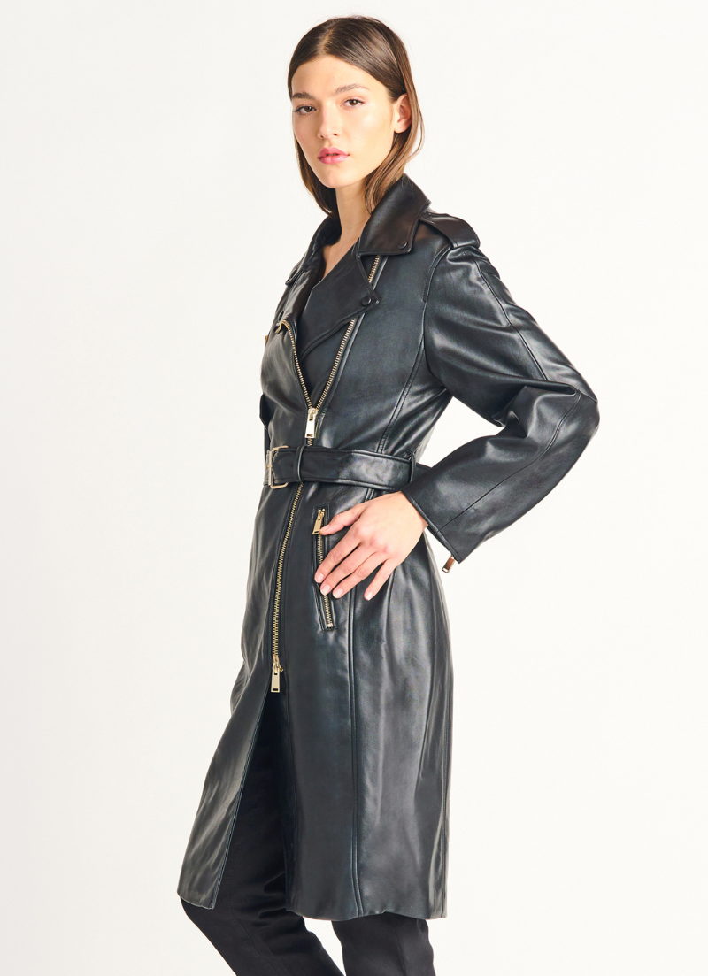 Manteau de moto en similicuir