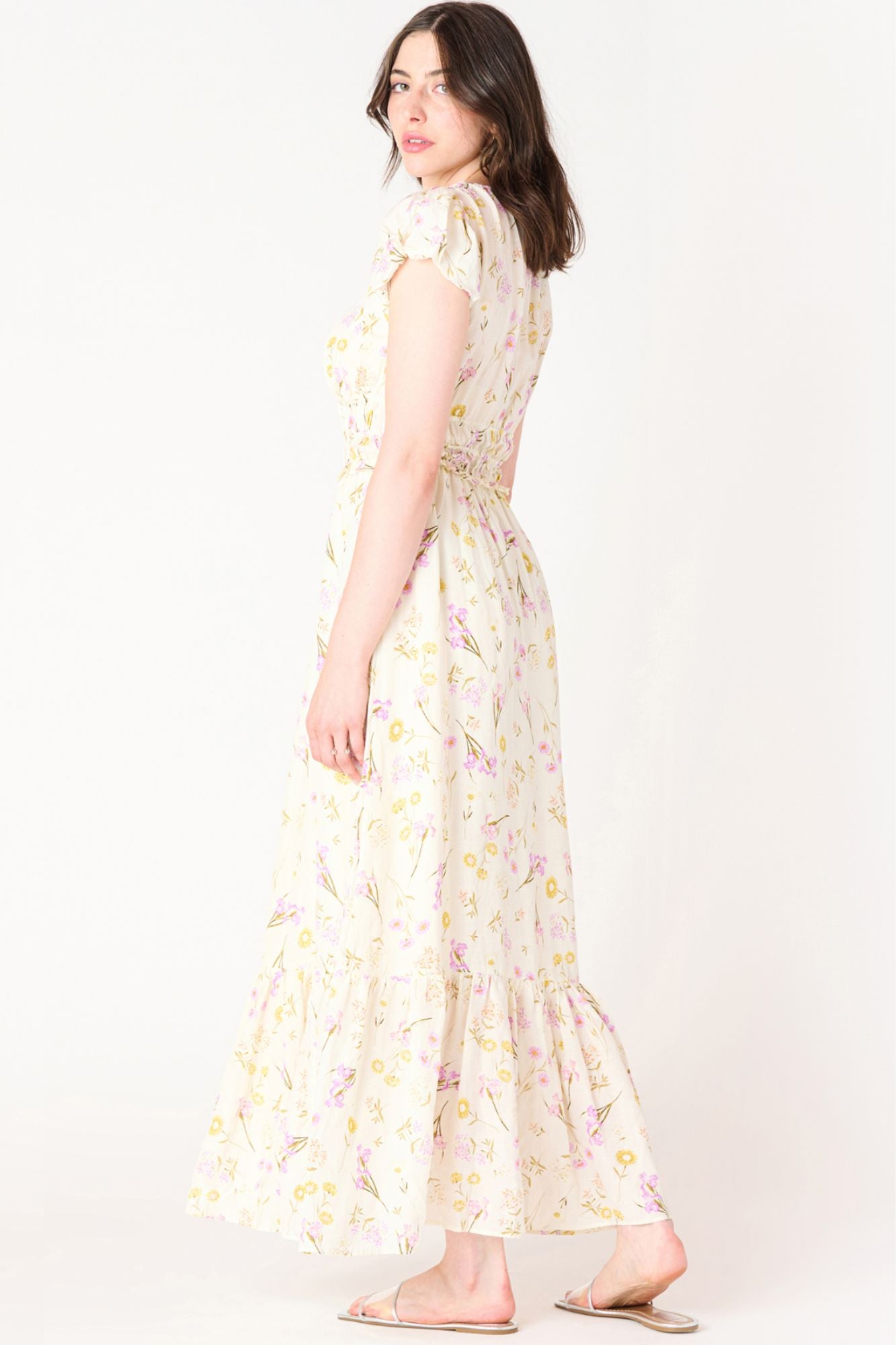 Bubble Sleeve Maxi Dress