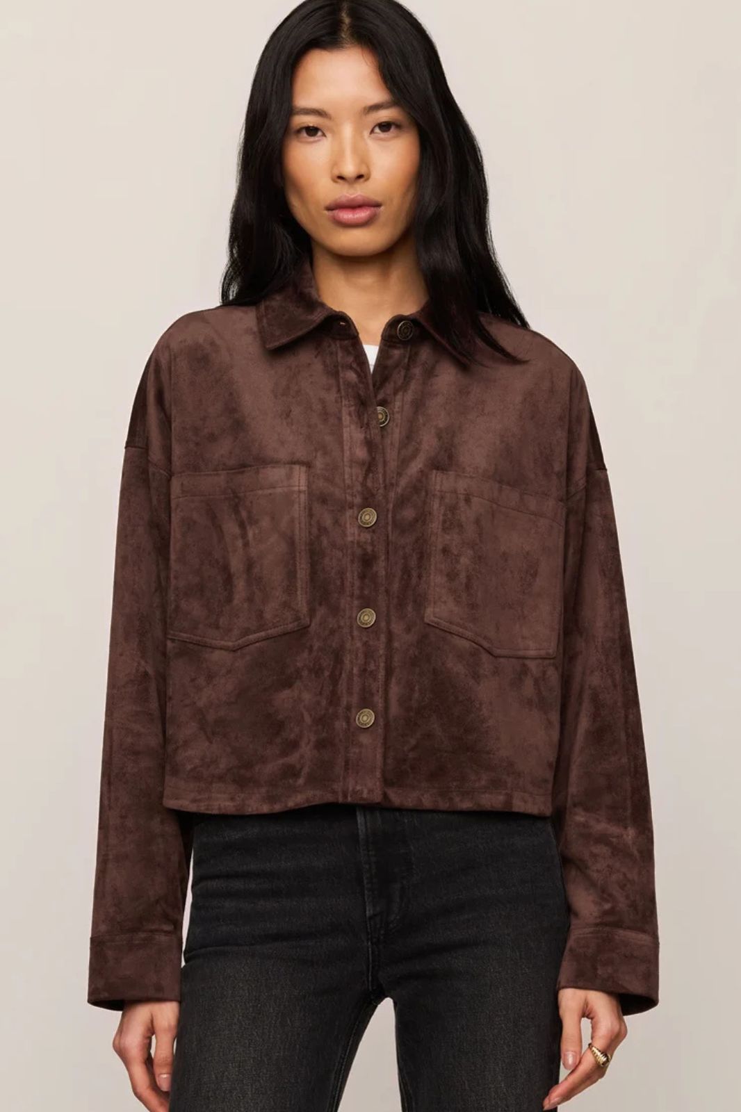 All Day Cropped Suede Jacket