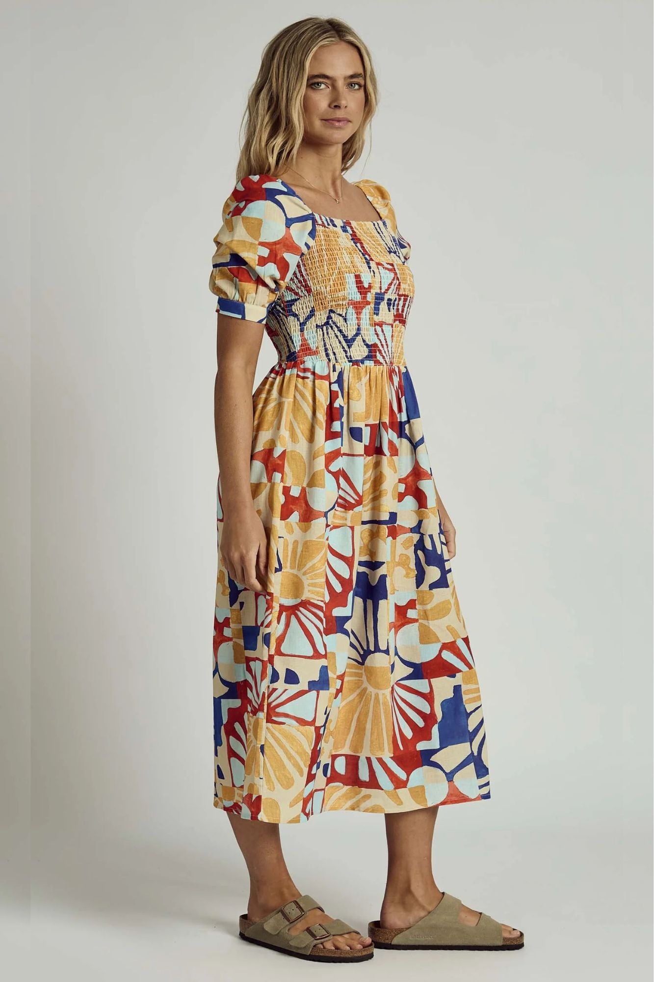 Collage Smock Midi Dress