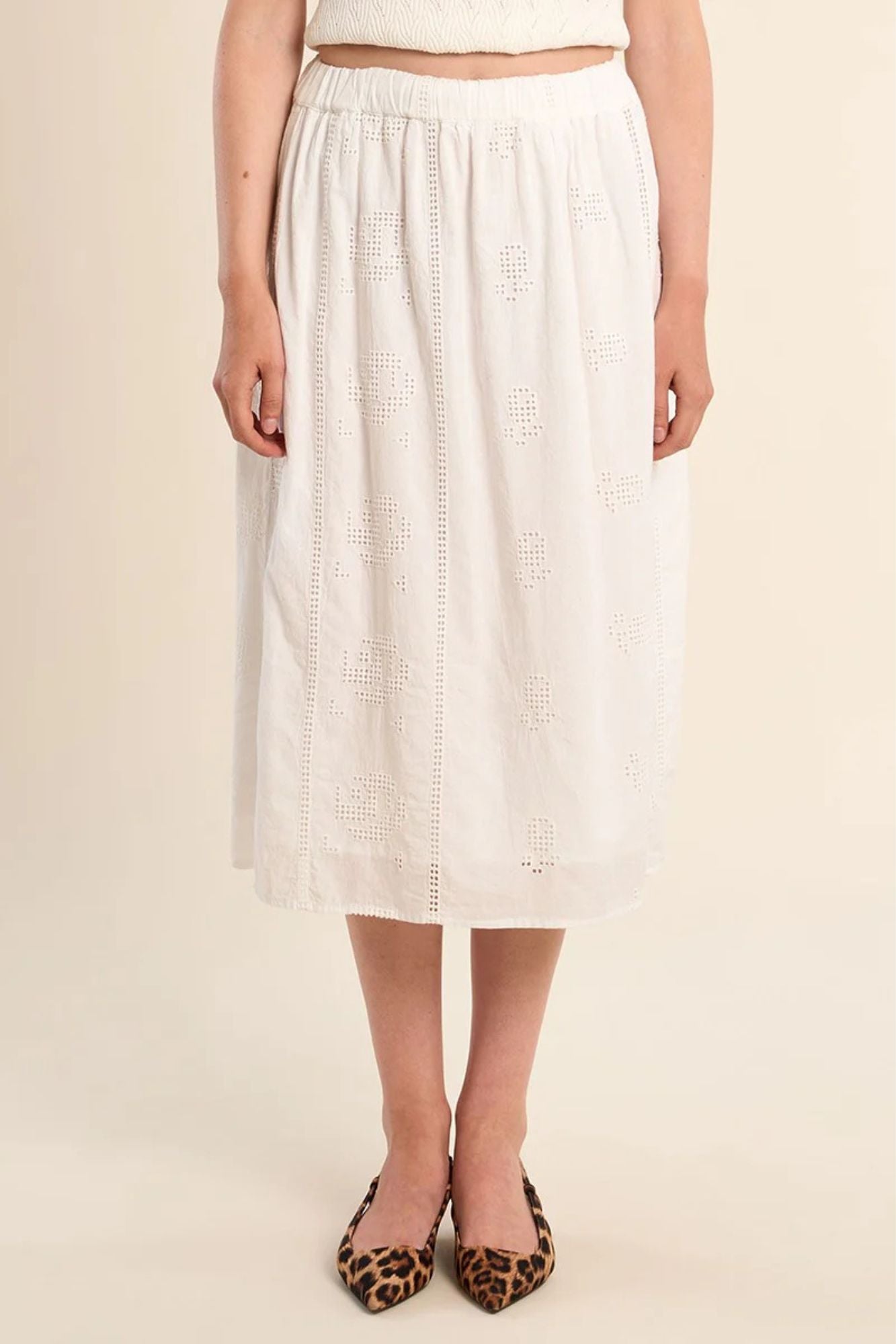 Woven Eyelet Skirt