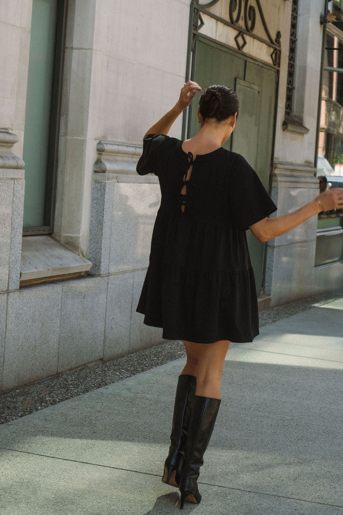 Tiered T-Shirt Dress With Bows