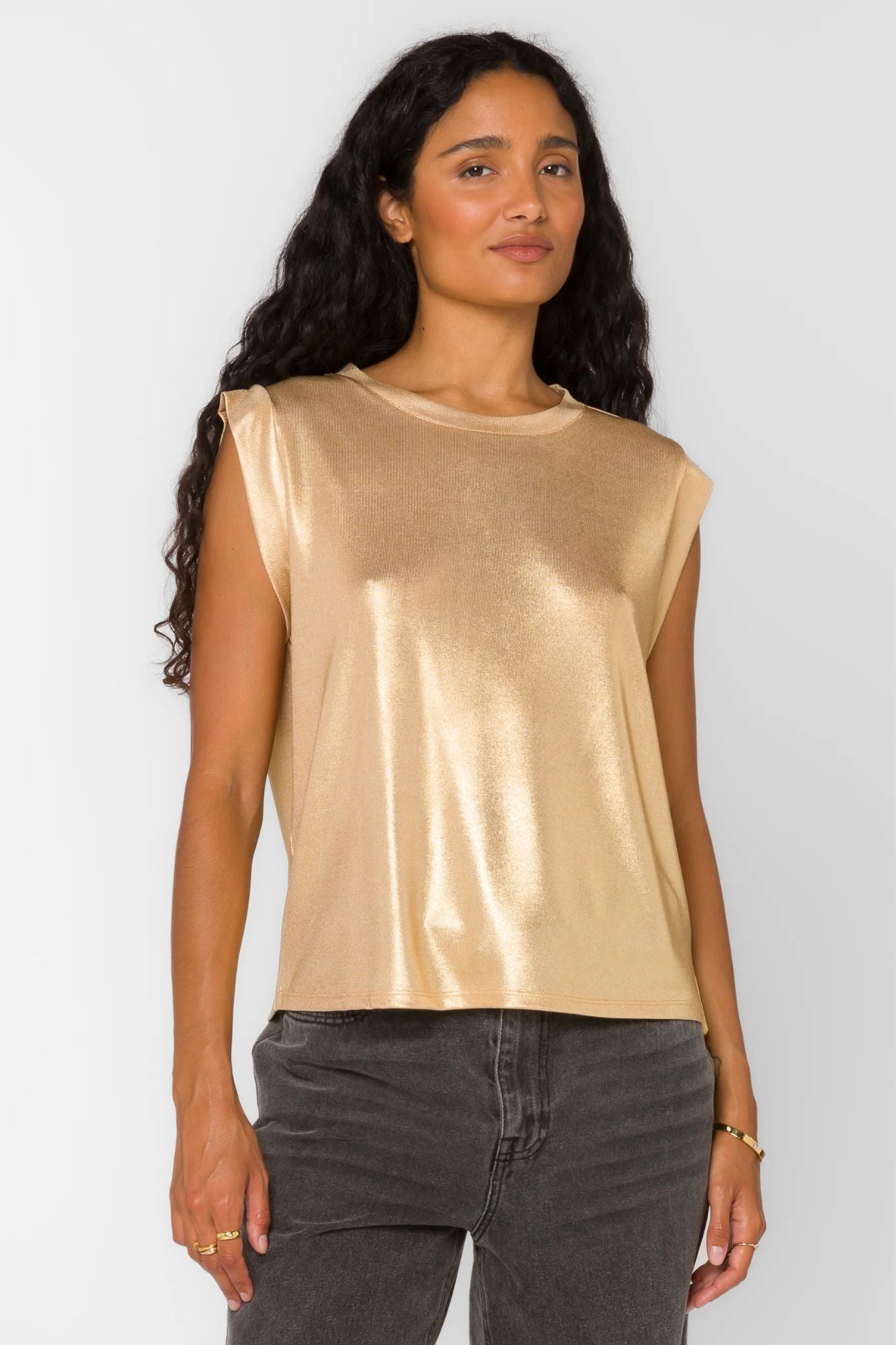 Rossin Metallic Muscle Top