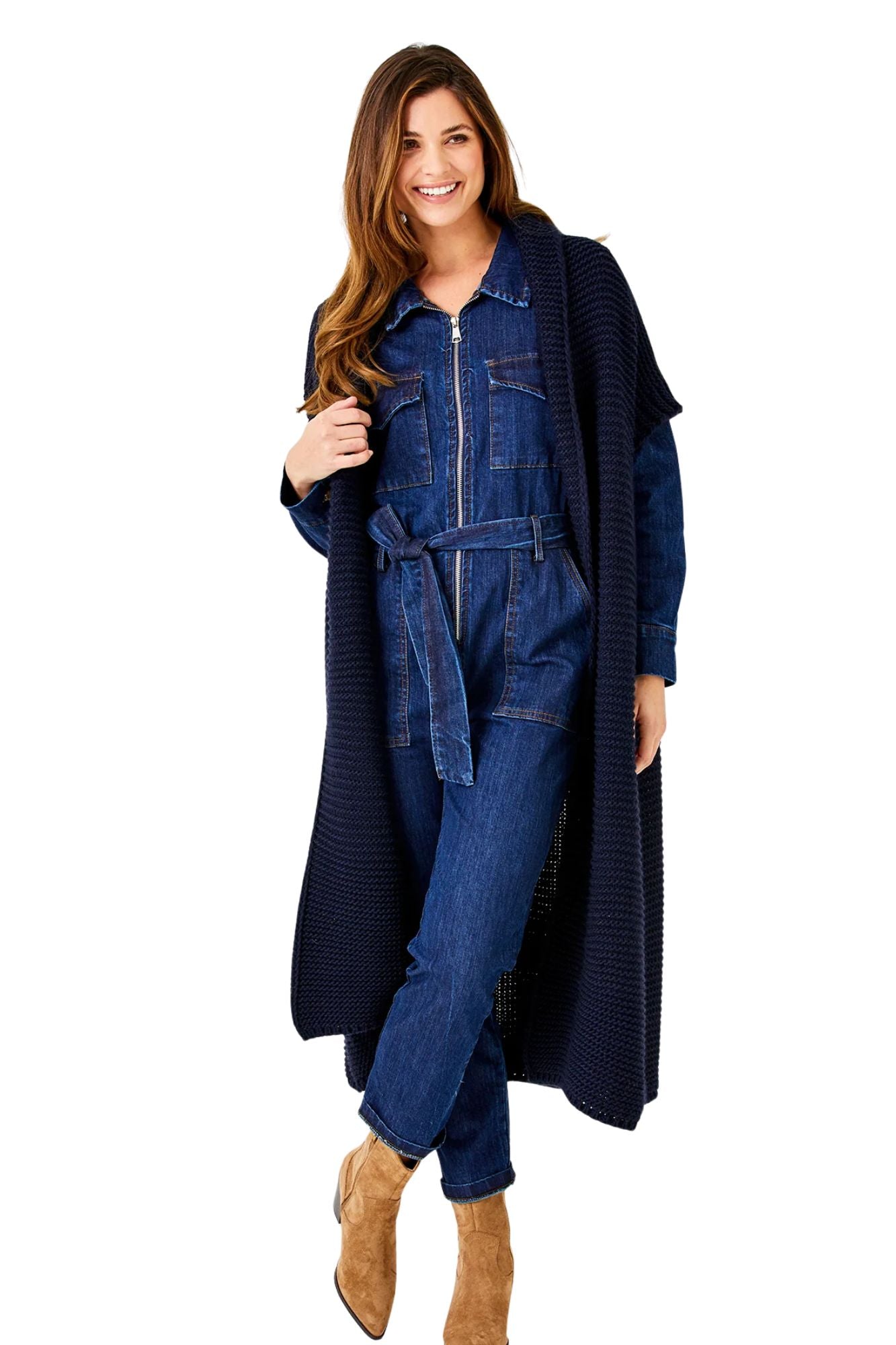 Fernando Chunky Knit Long Gilet