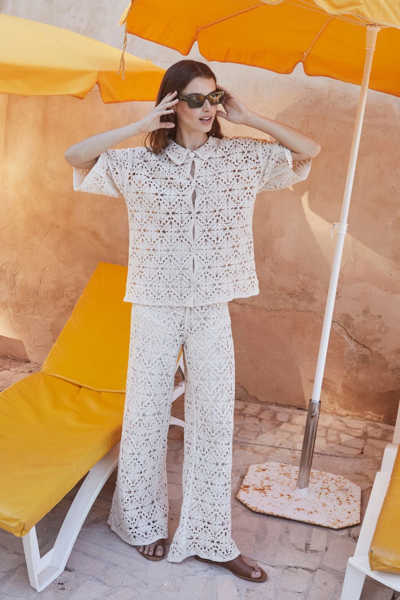 Short-Sleeve Crochet Jacket