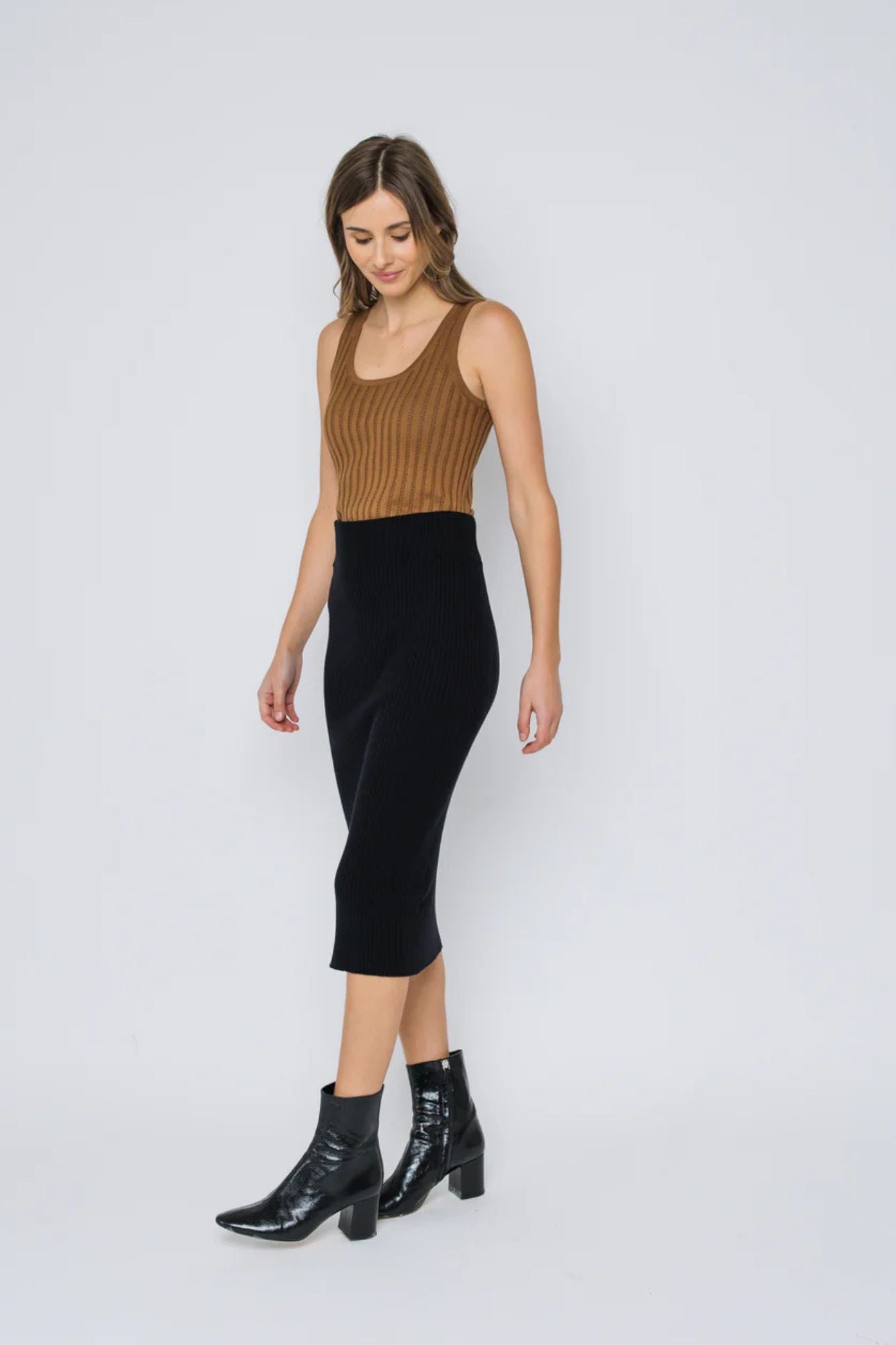 Lynne Rib Knit Midi Skirt