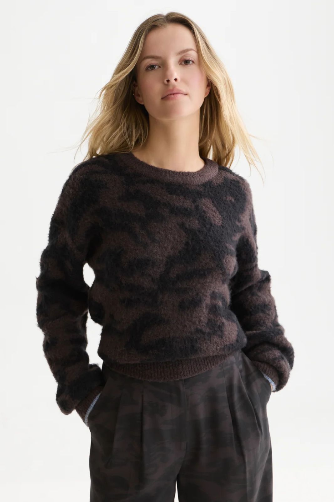 Fuzzy Jacquard Pullover