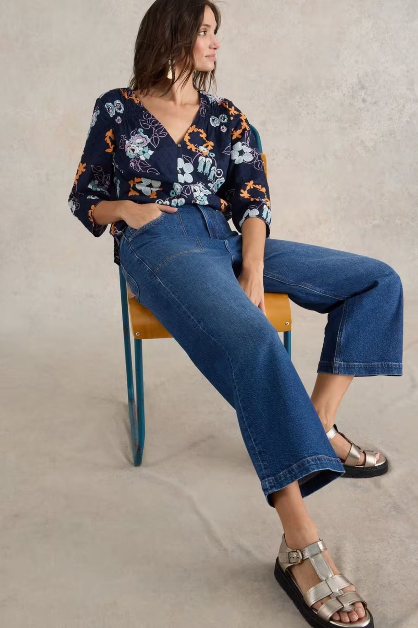 Tia Wide Leg Crop Jean