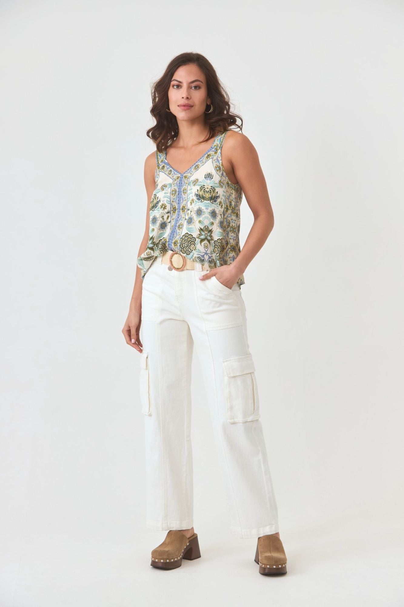 Strapless Top With Positional Print