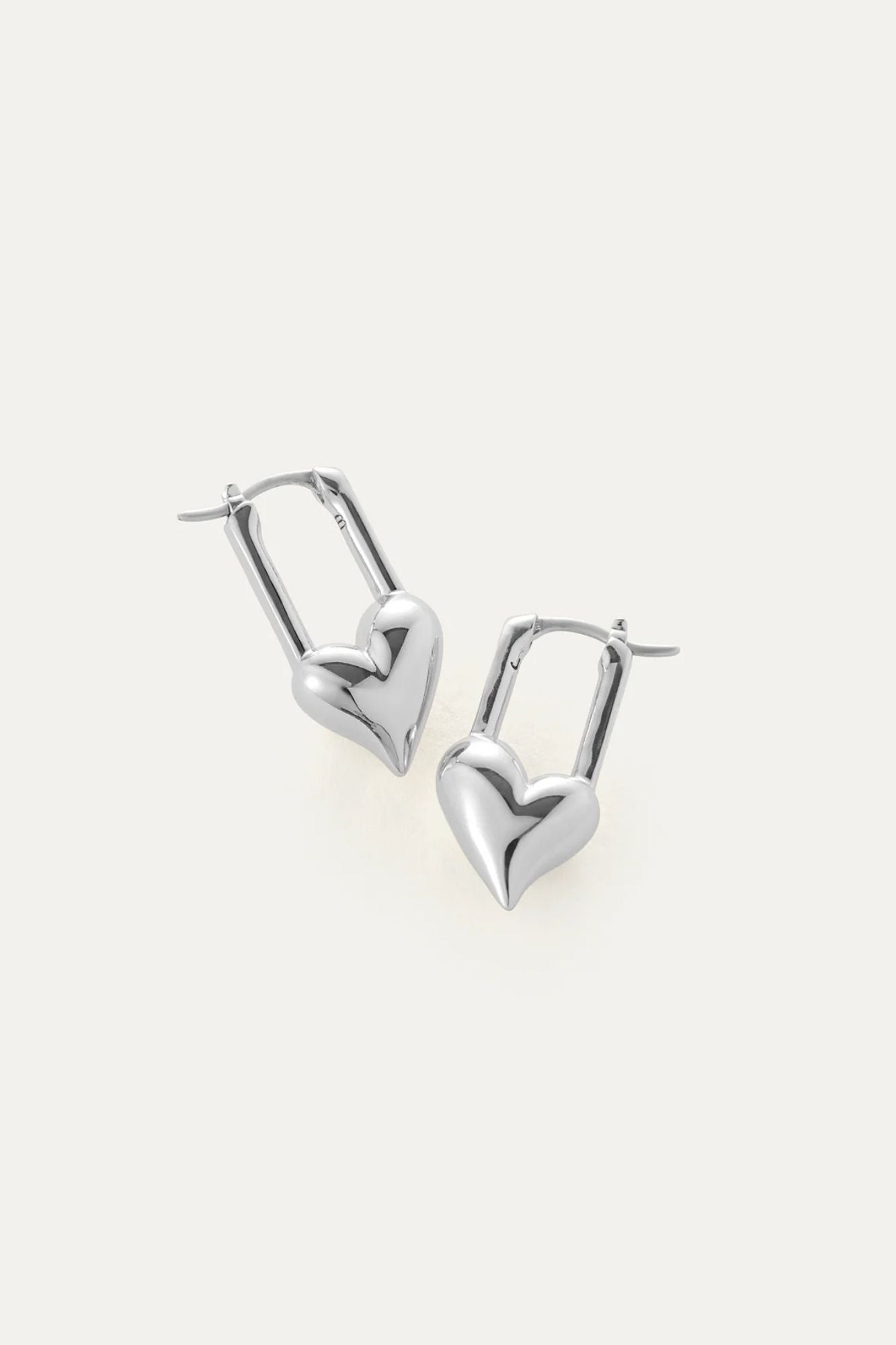 Padlock Heart Huggies Earrings