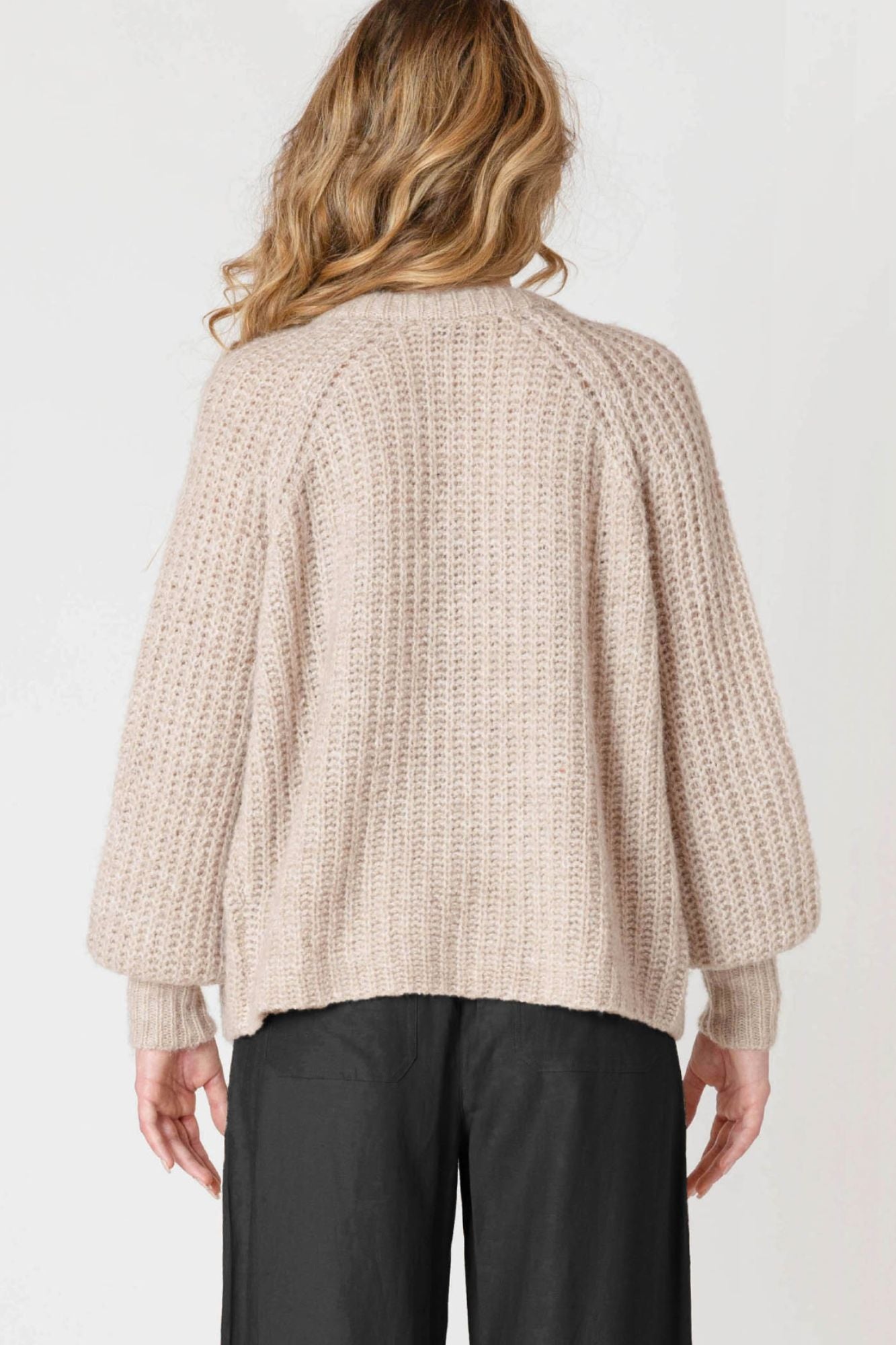 Crewneck Textured Cardigan