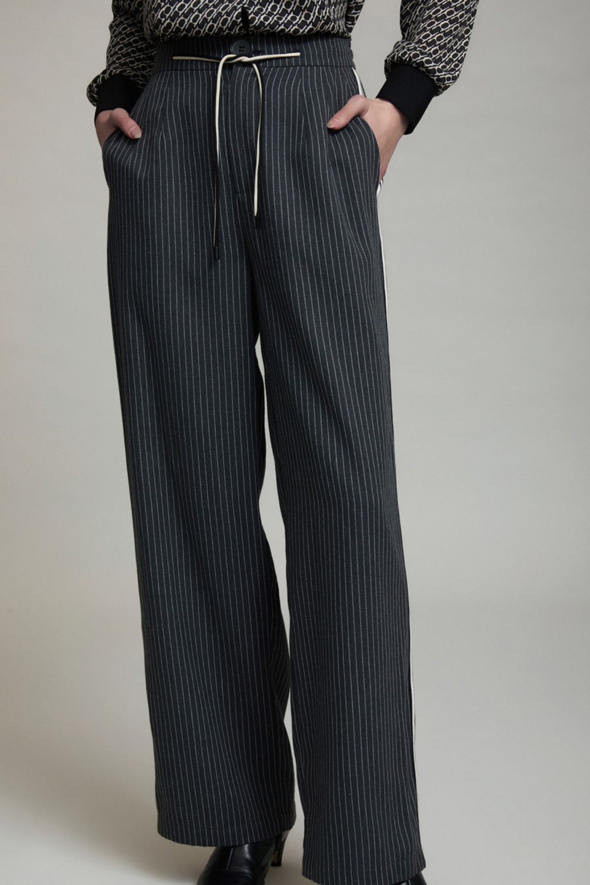 Ribbon Pinstripe Pants