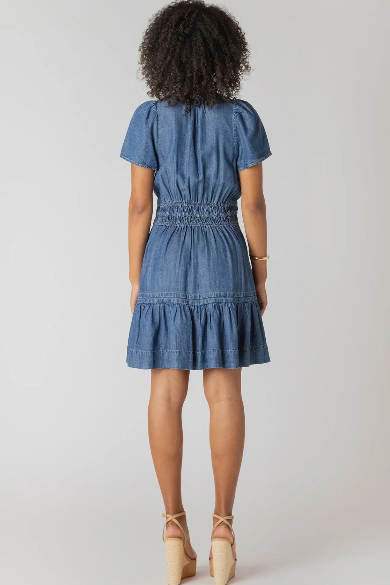 Smocked Waist Tiered Mini Dress
