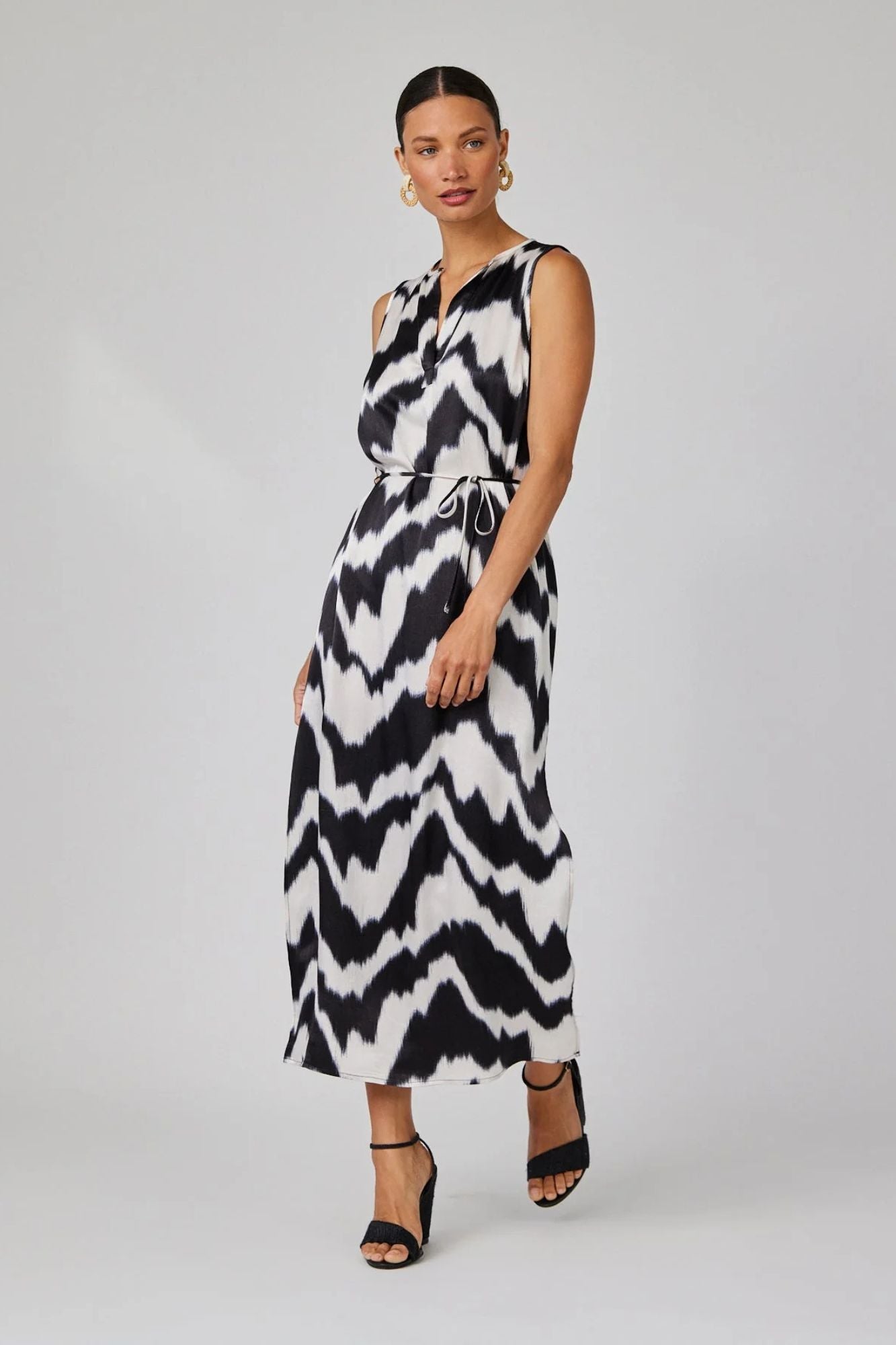Sleeveless Belted Maxi Dress