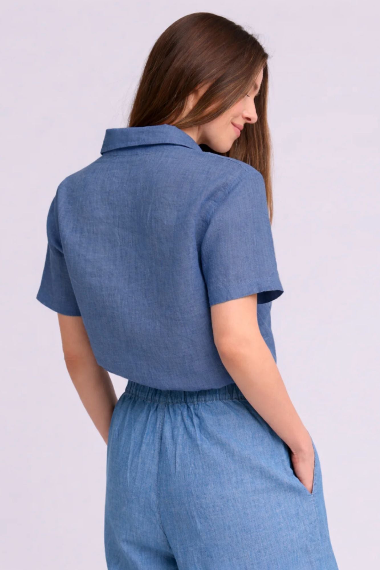 Drawstring Linen Shirt