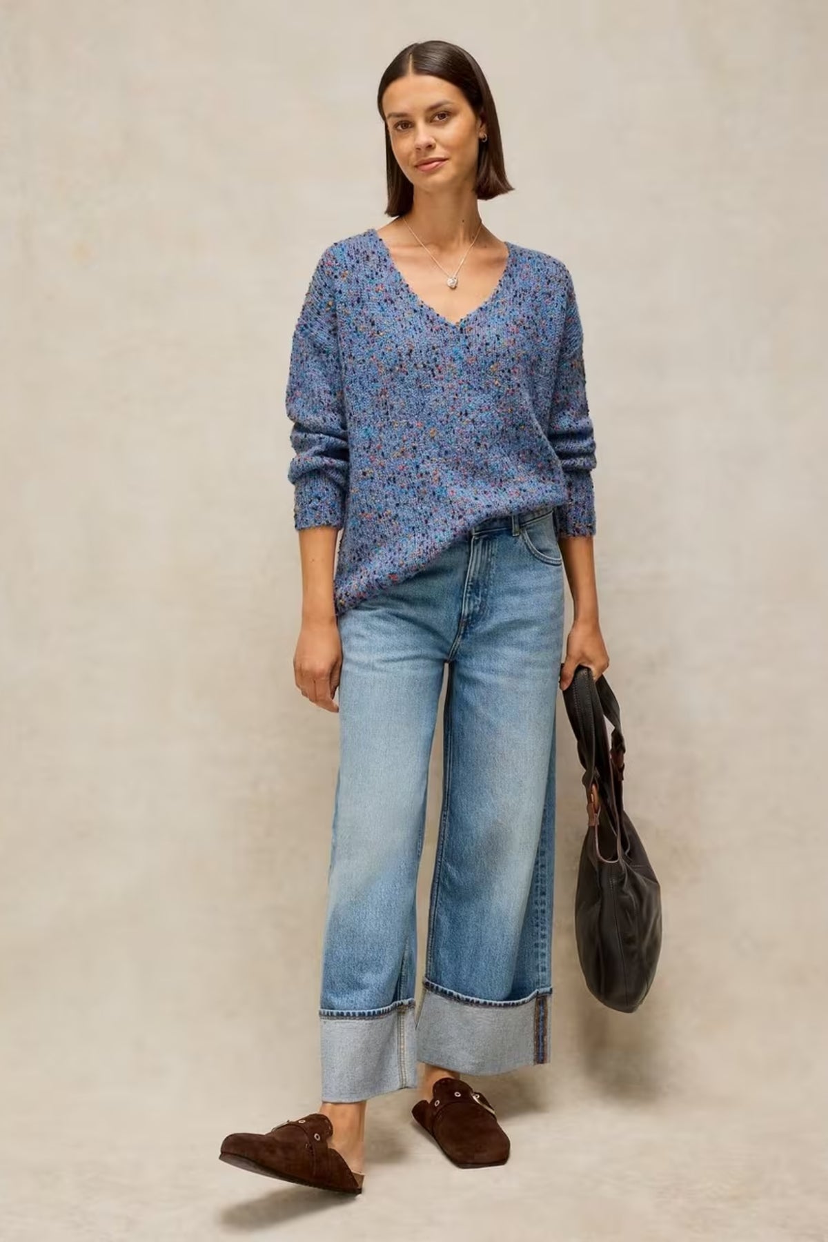 Texture V Neck Jumper