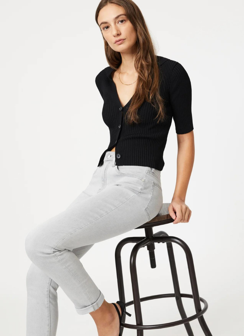 Kathleen Slim Boyfriend | Light Grey