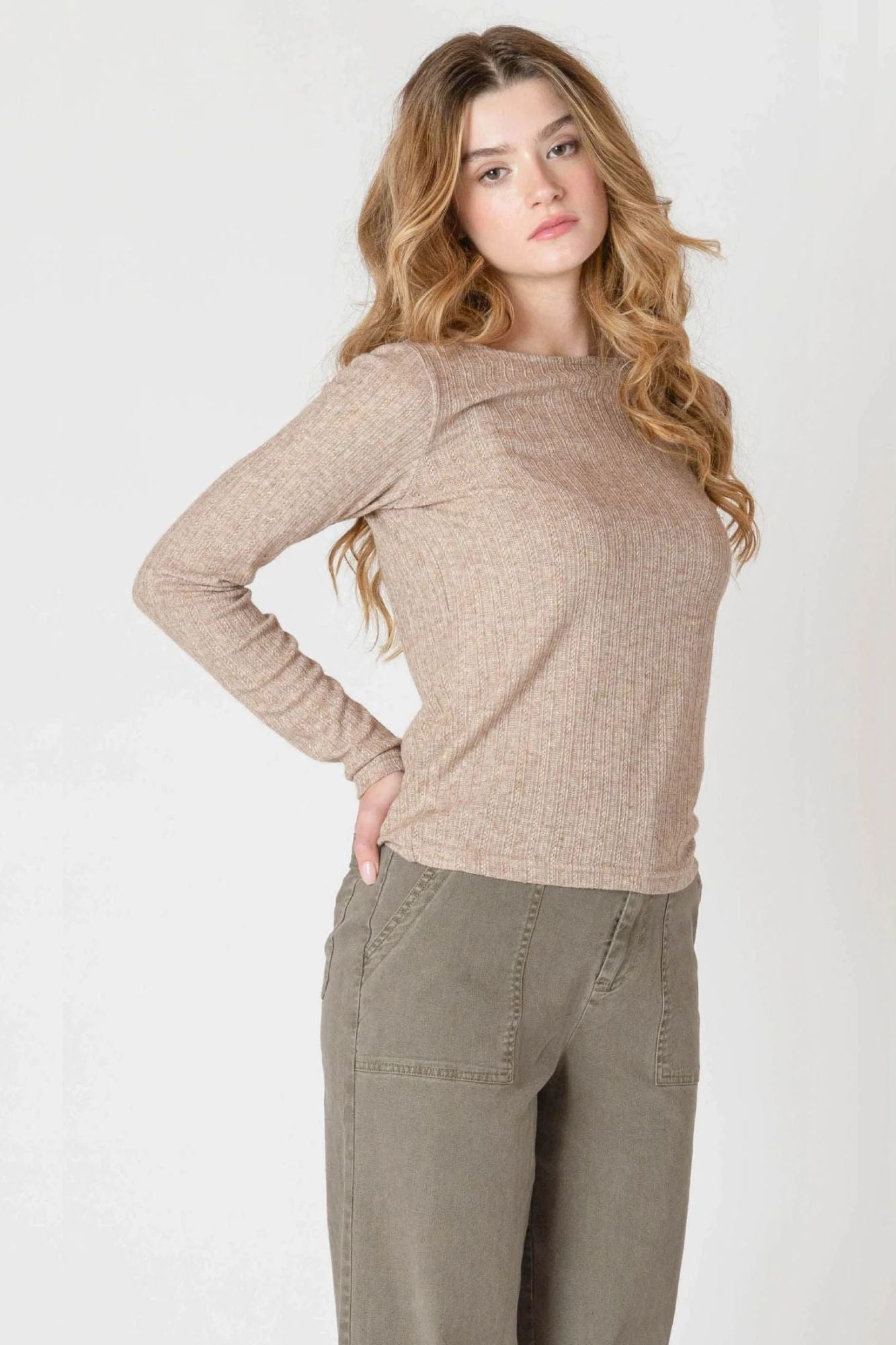 Boatneck Textured Top