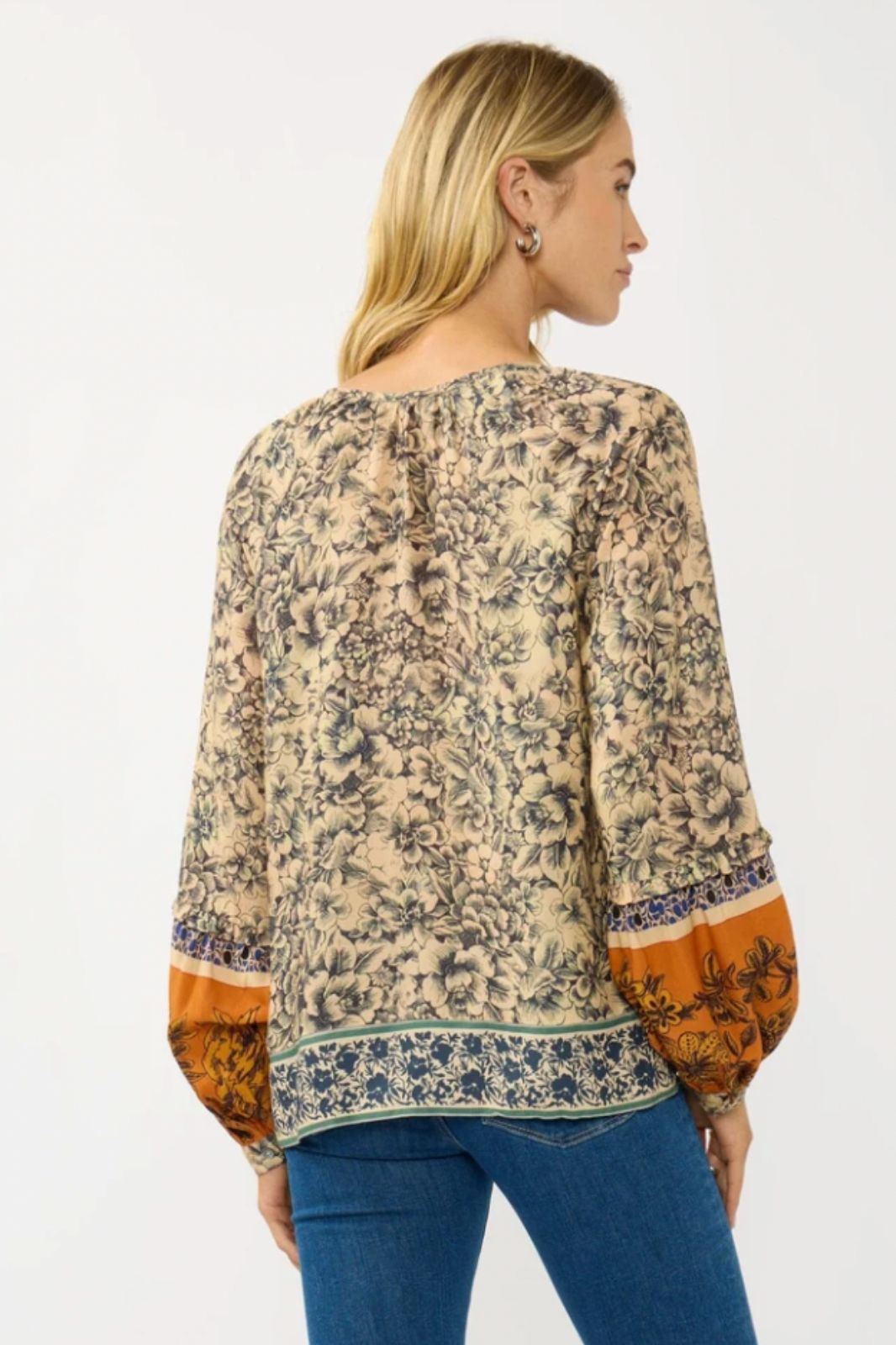 Long Sleeve Split Neck Top
