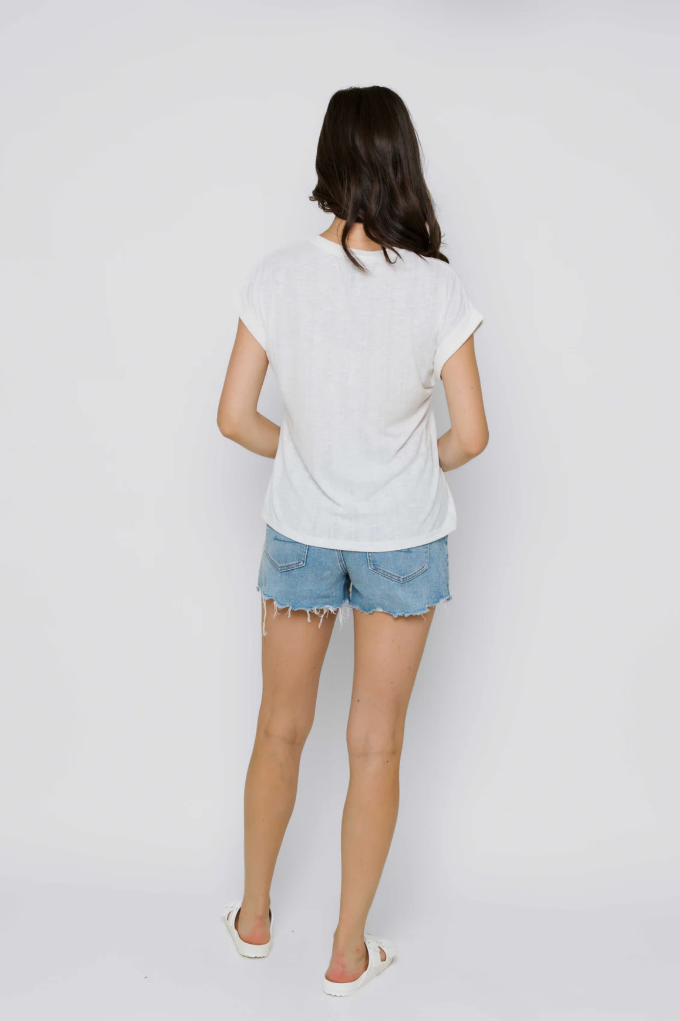 Daisy Textured Rib Roll Cuff Tee