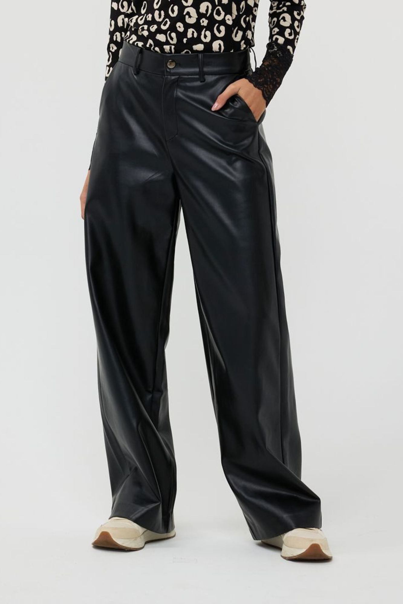 Trousers Wide Vegan Leather
