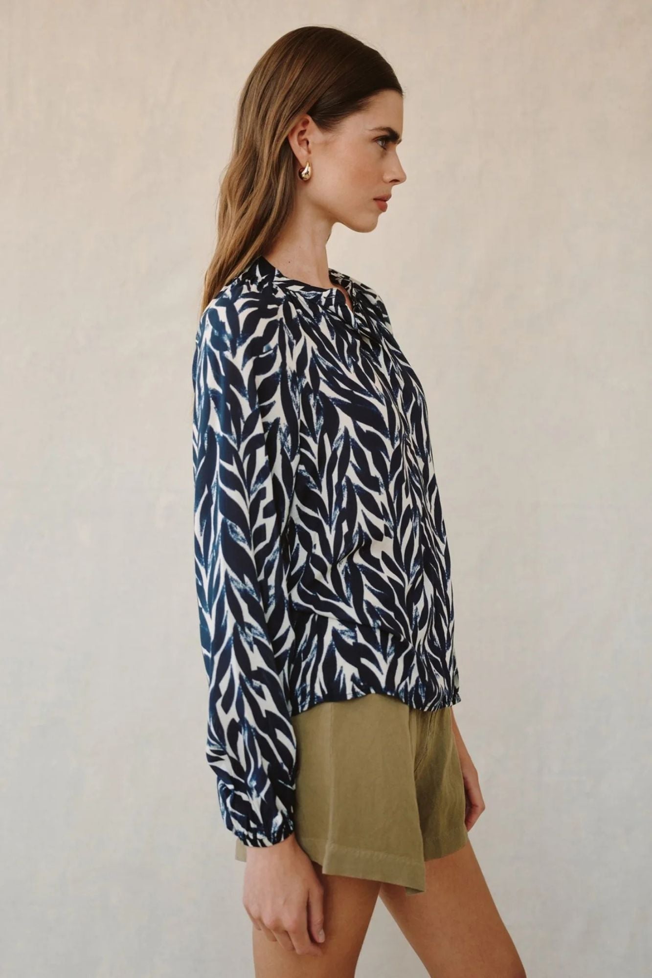 Long Sleeved Shirred Raglan Shirt