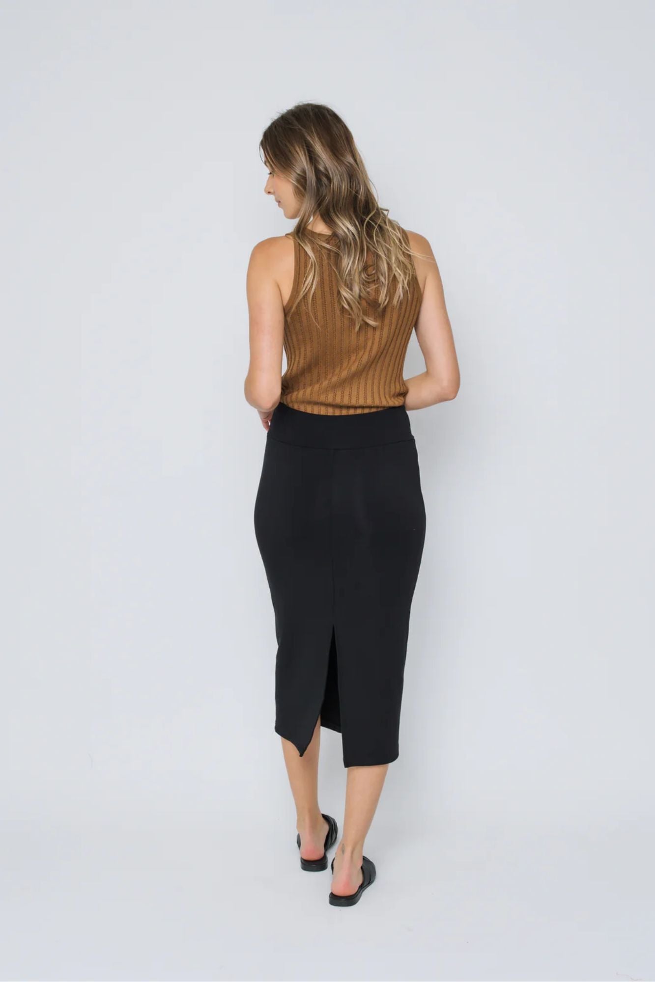 Erin-Luxe Fleece Midi Skirt