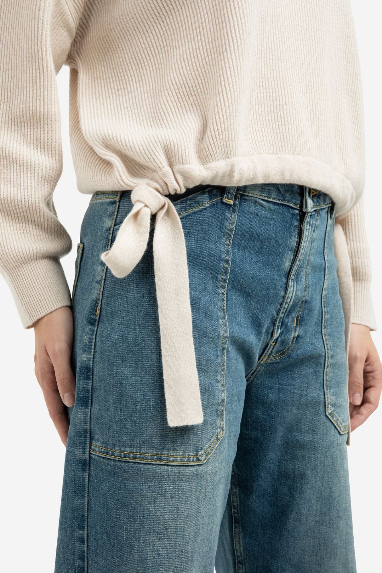 Knitted Sweater with Cords