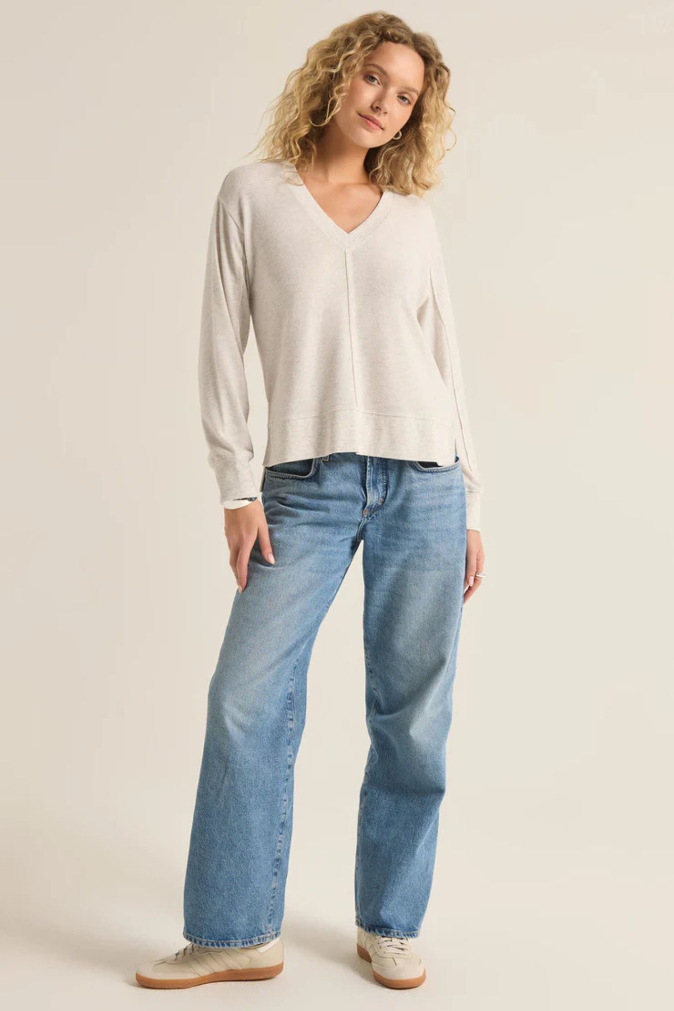 Wilder Cloud V Neck LS Top