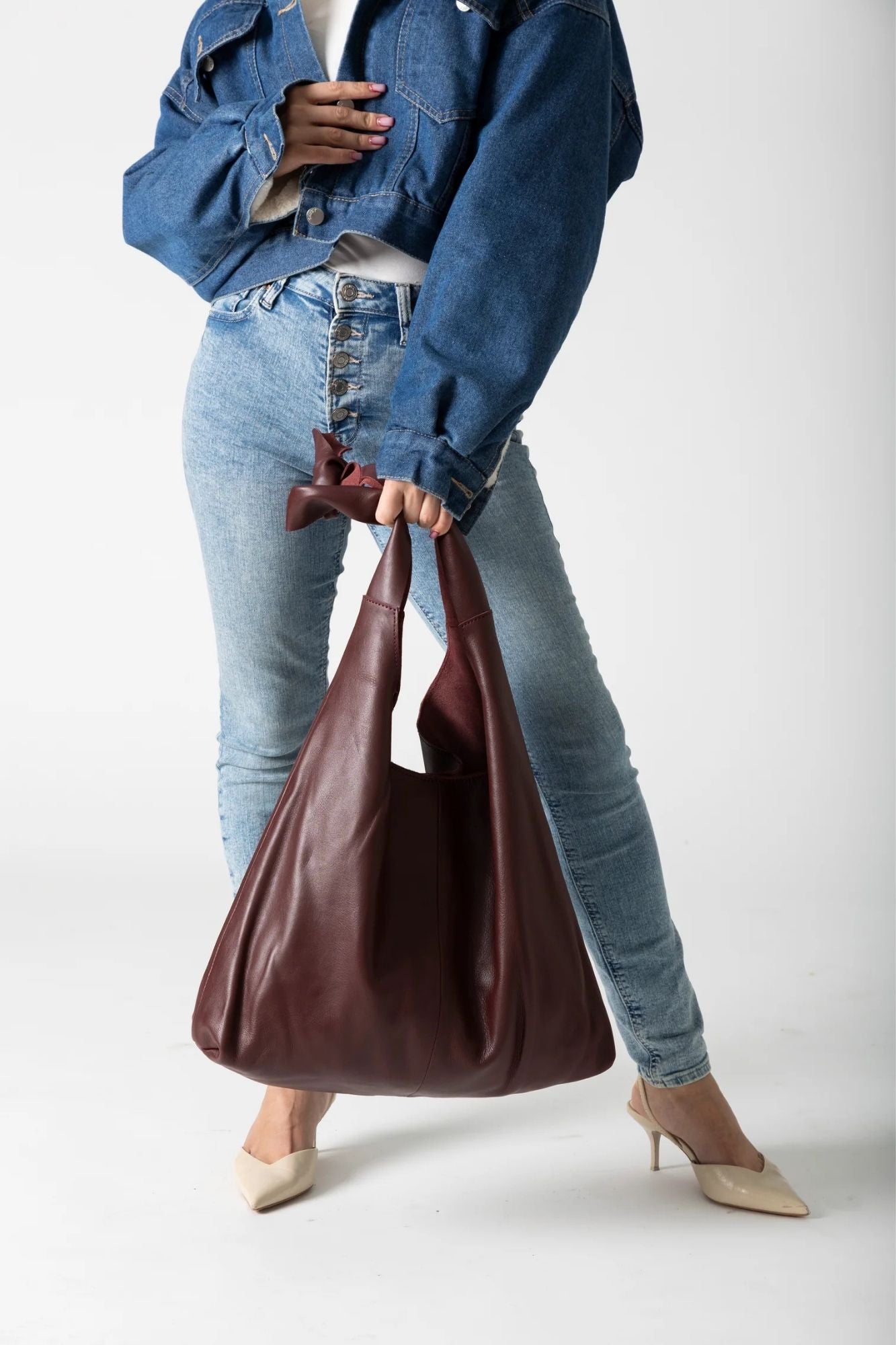 Knot Leather Shoulder Bag