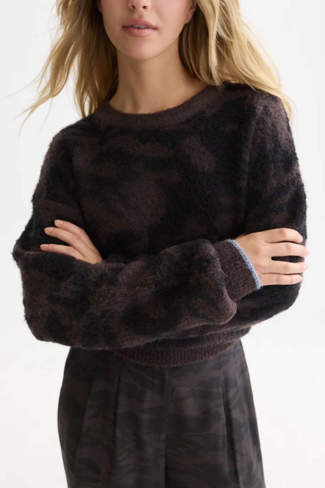Fuzzy Jacquard Pullover