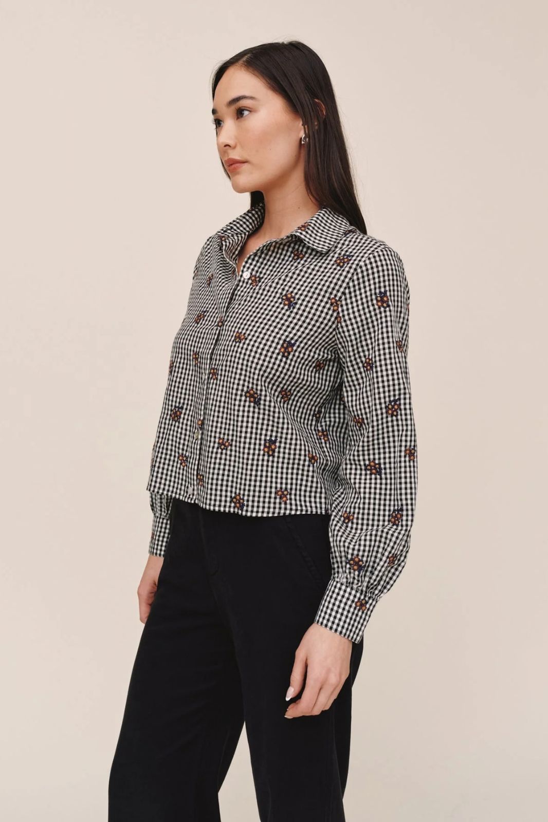 Long Sleeve Crop Button Down