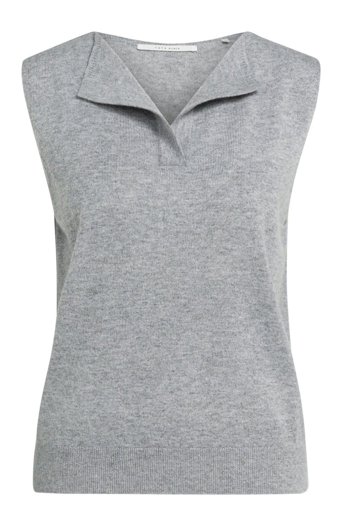 Sleeveless Open Collar Sweater