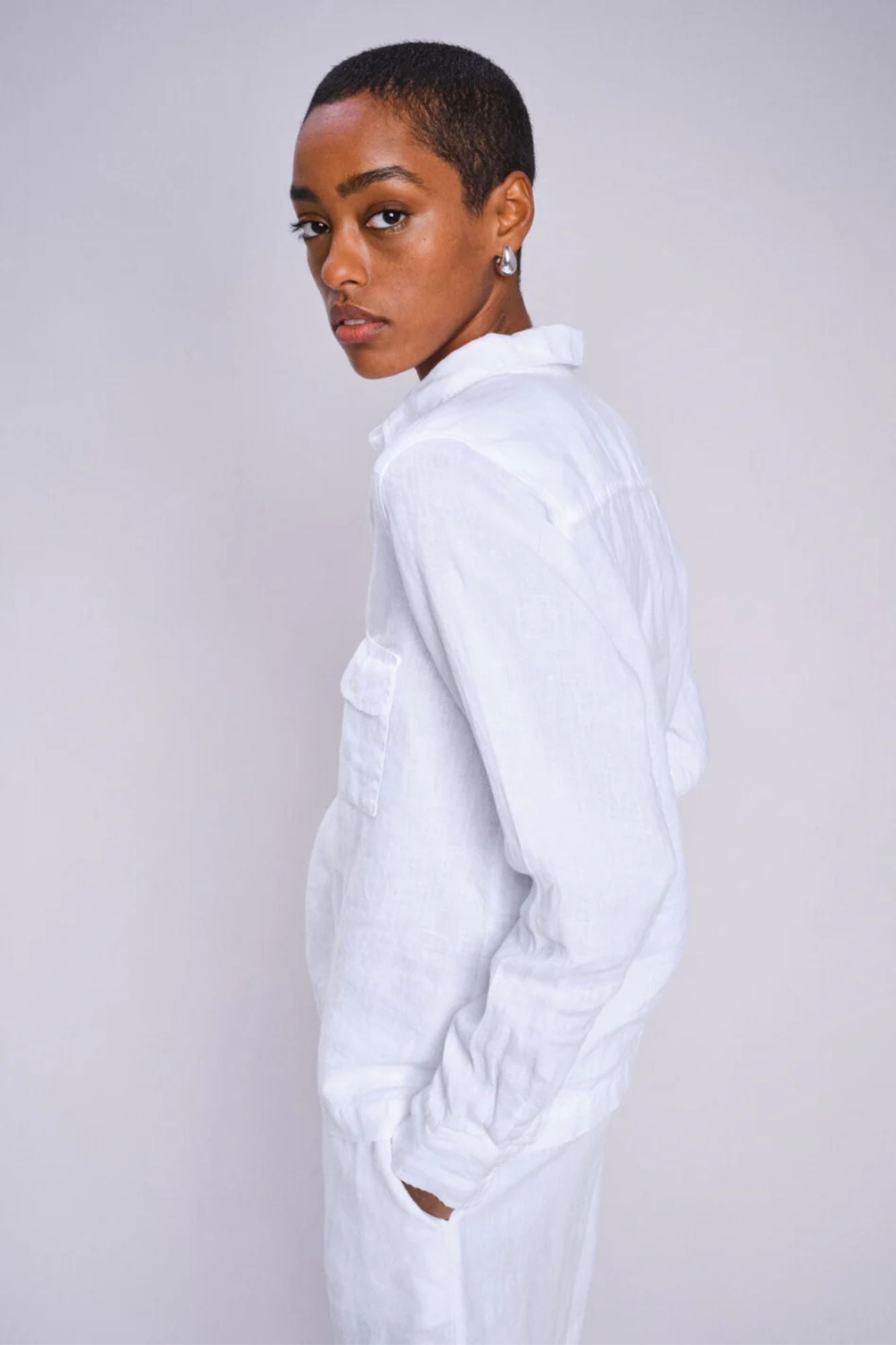 Enna Linen Pocket Blouse