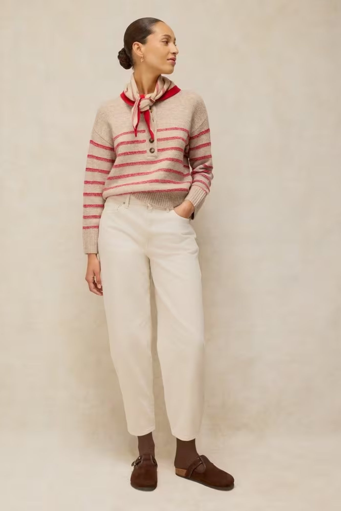 Stripe Henley Jumper