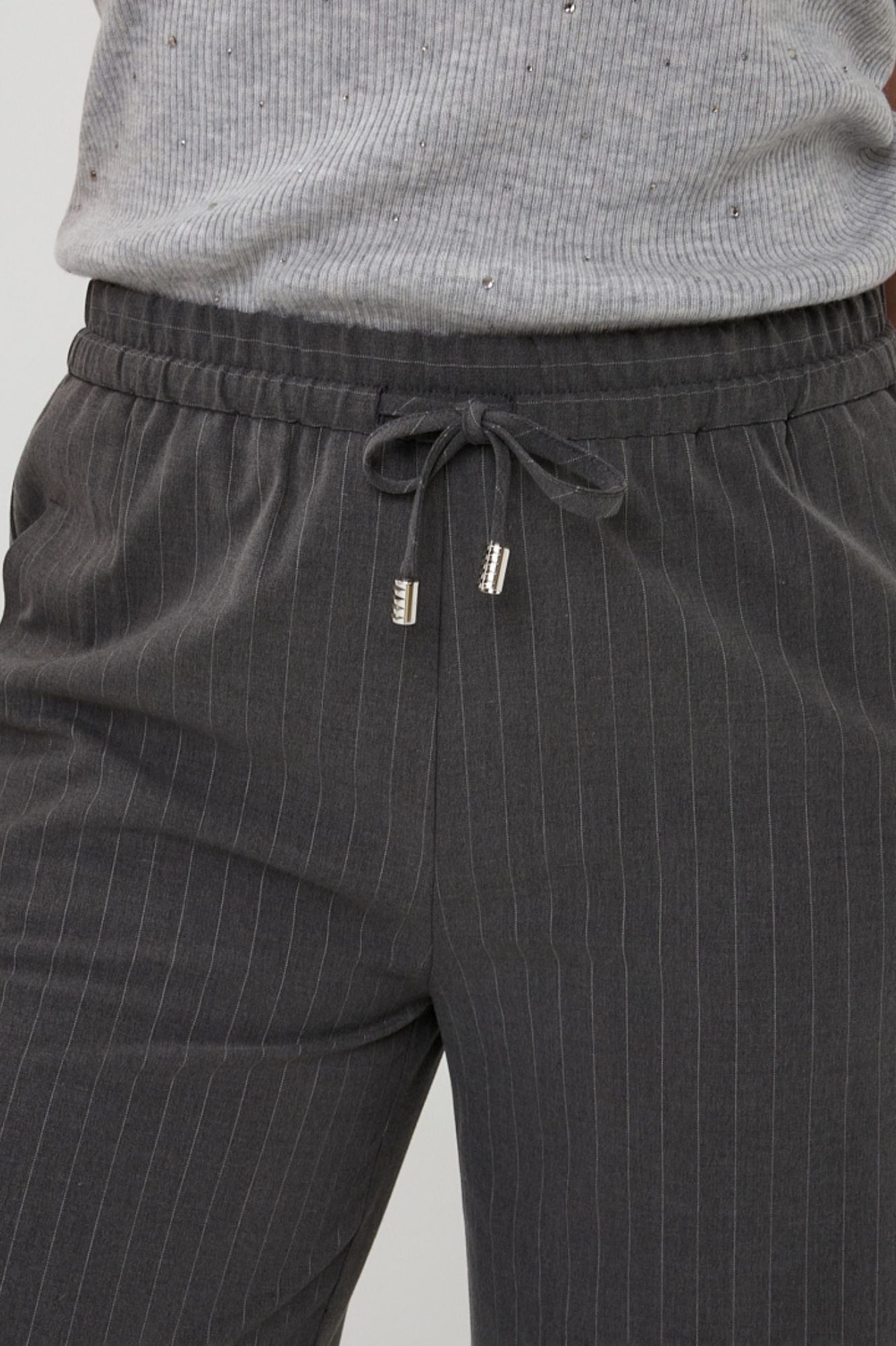 Trousers Drawstrings Pinstripe