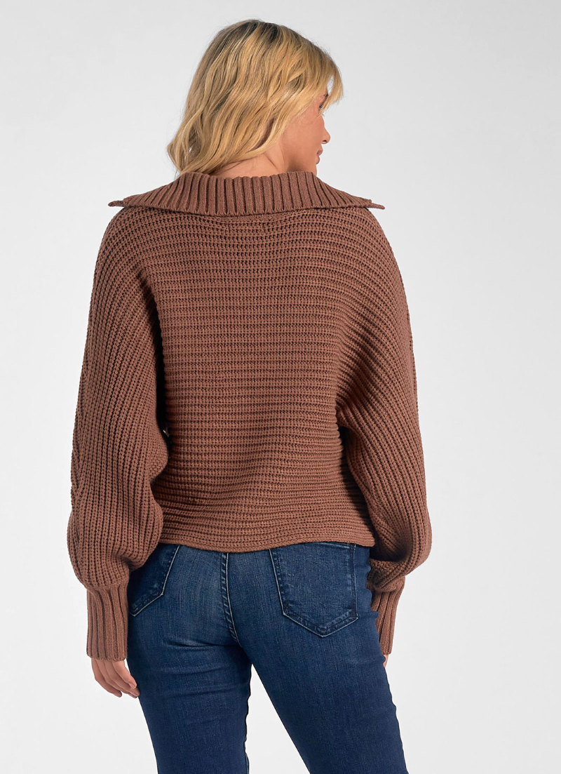 Sweater V-Neck Open Collar
