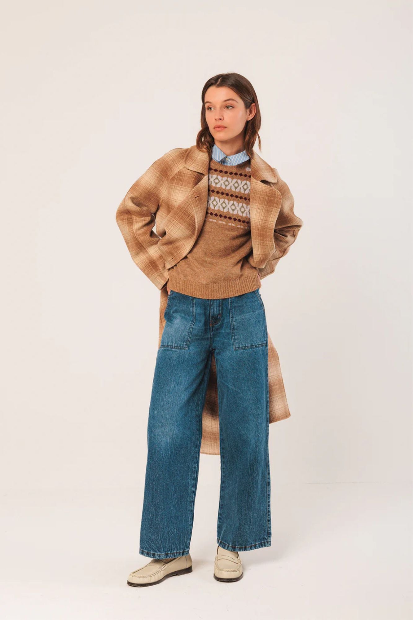 Jacquard Border Sweater