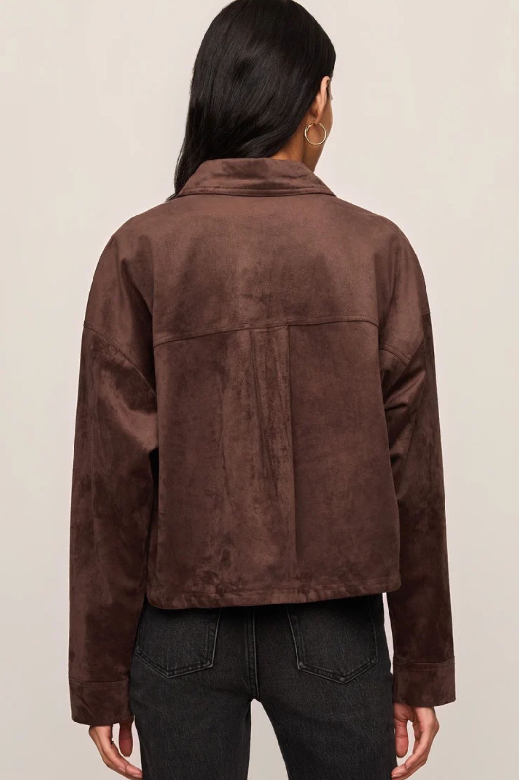 All Day Cropped Suede Jacket