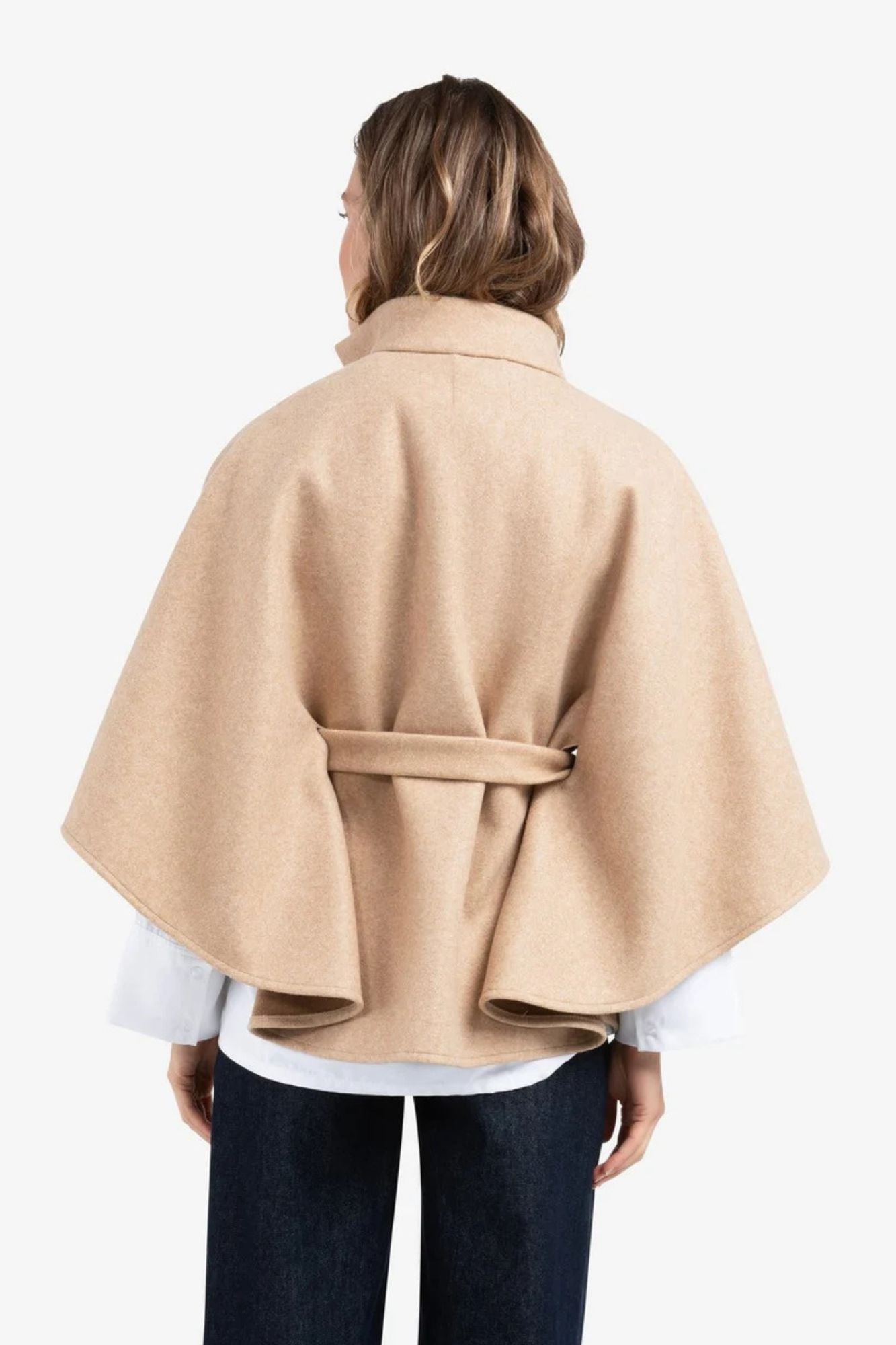 Woven Poncho With Collar