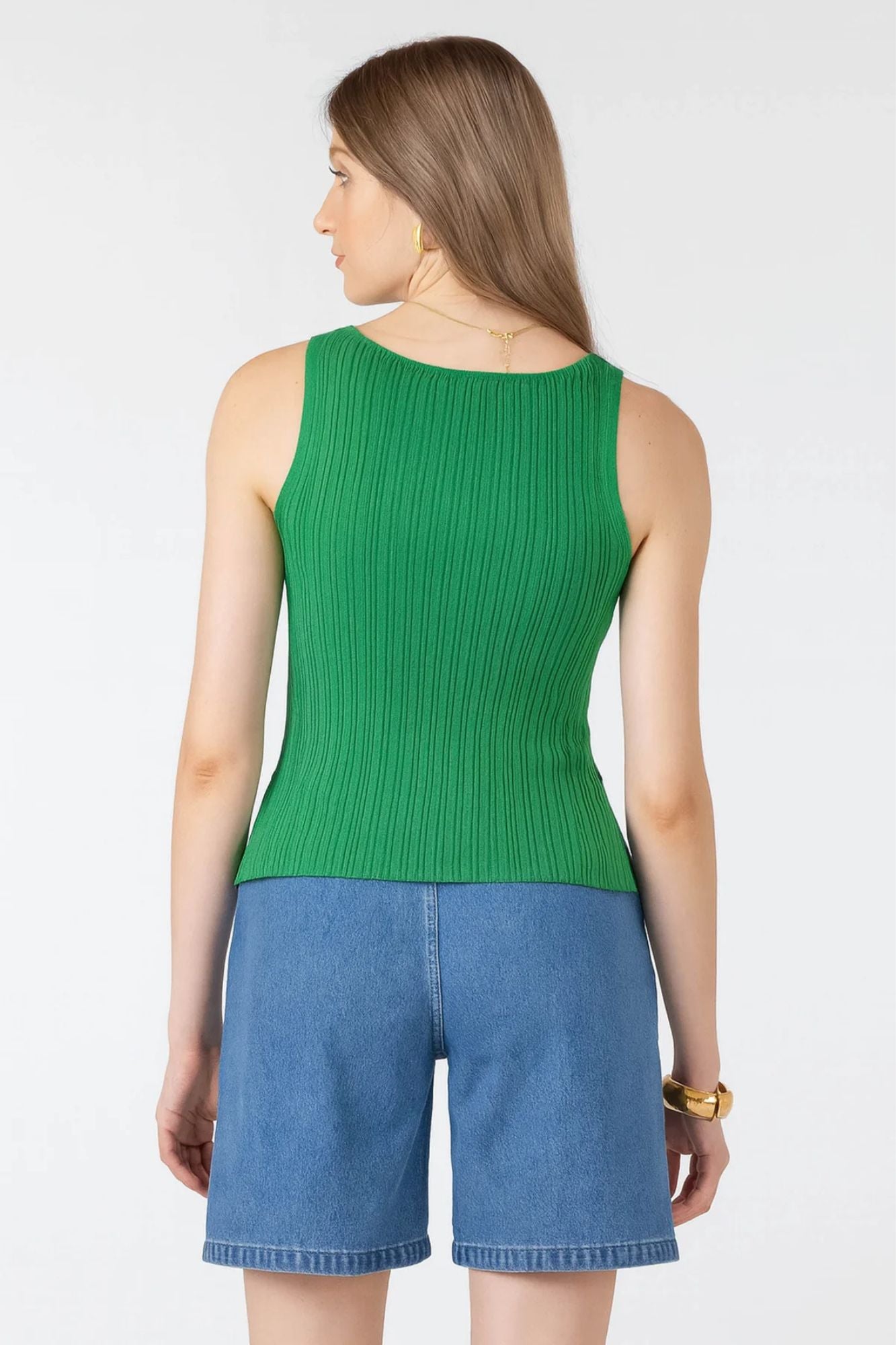 Boatneck Ribbed Sweater Tank
