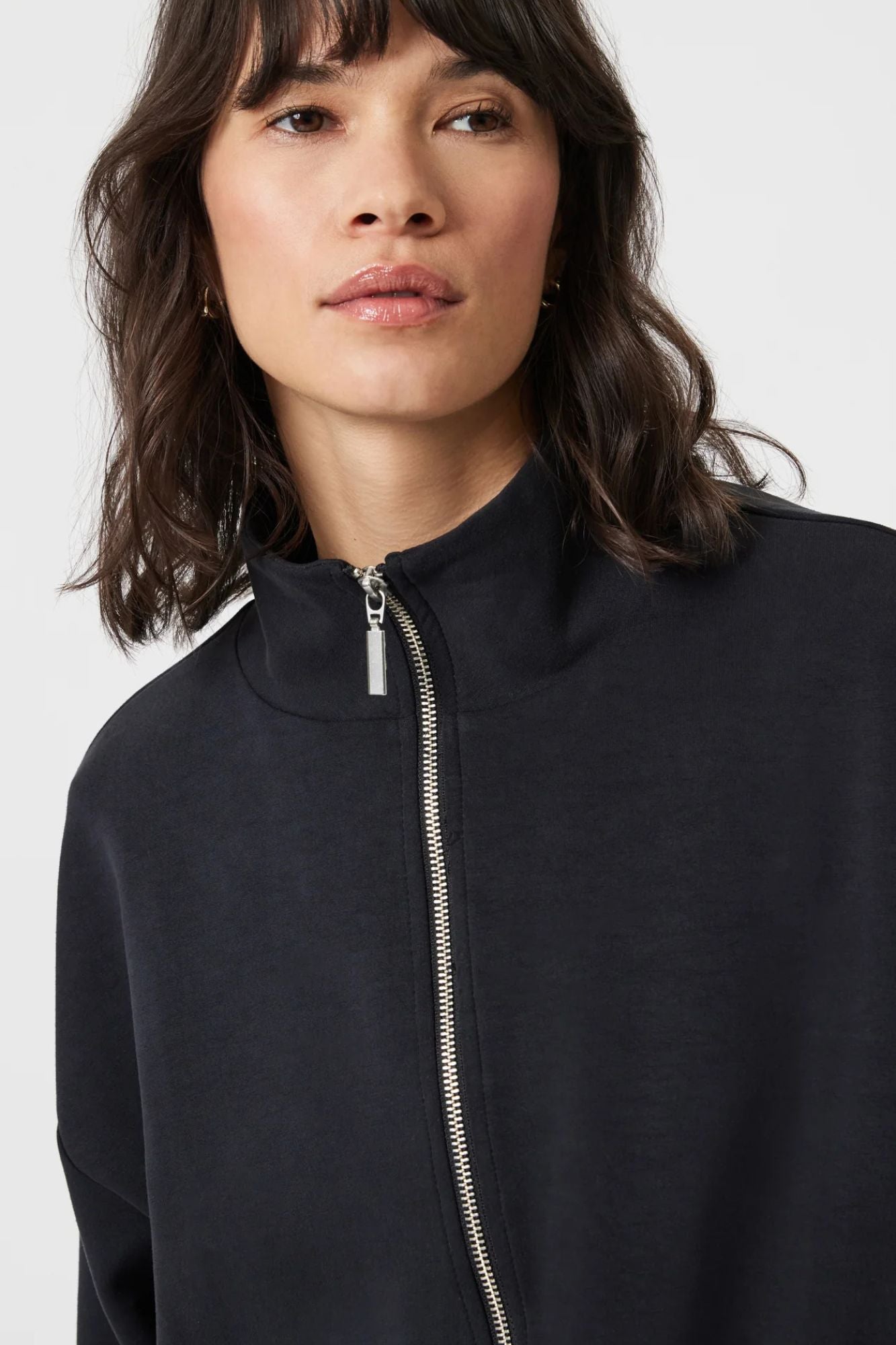 Sporty Luxe Tencel Full Zip Sweatshirt