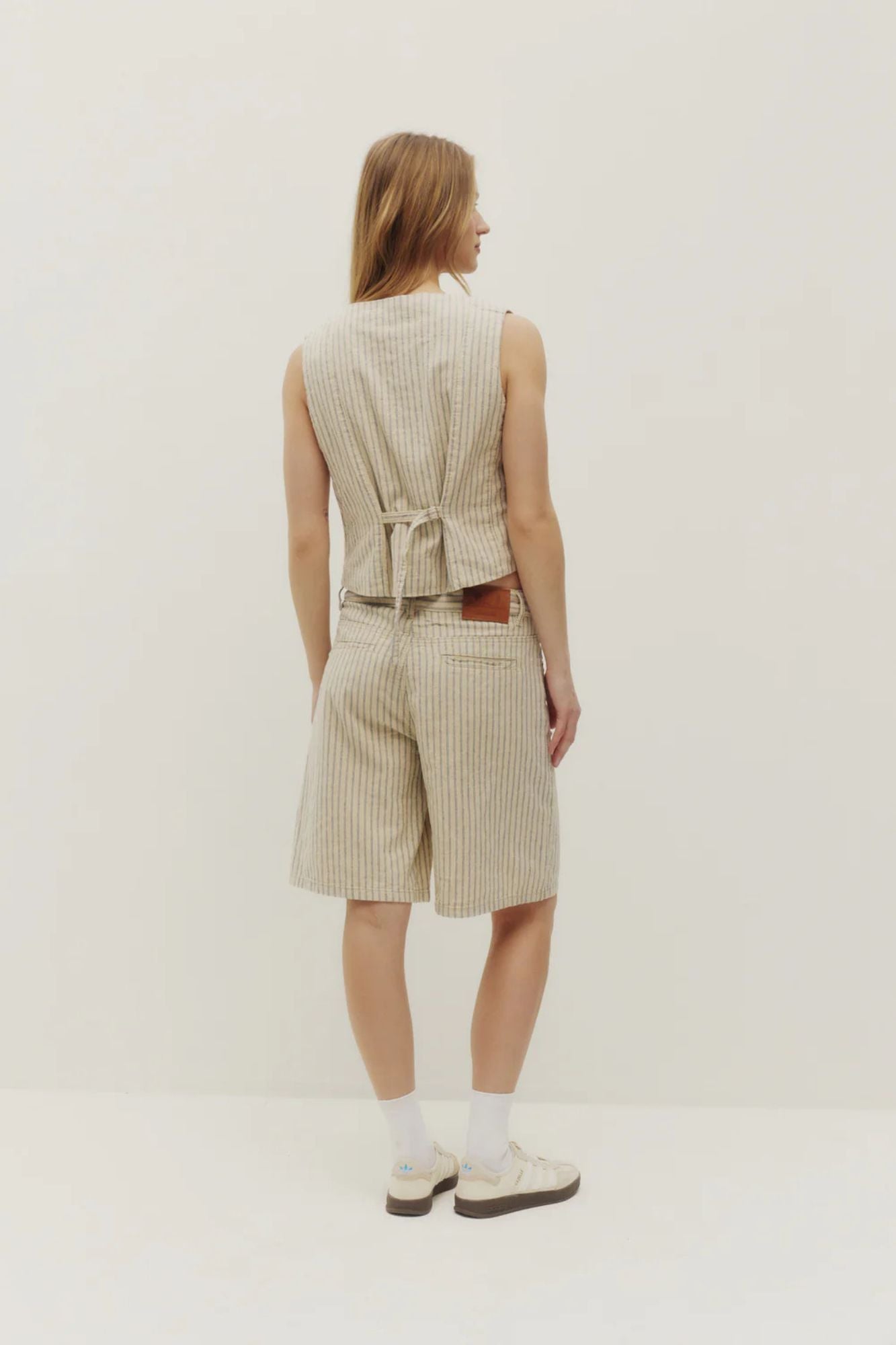 Herringbone Belted Shorts