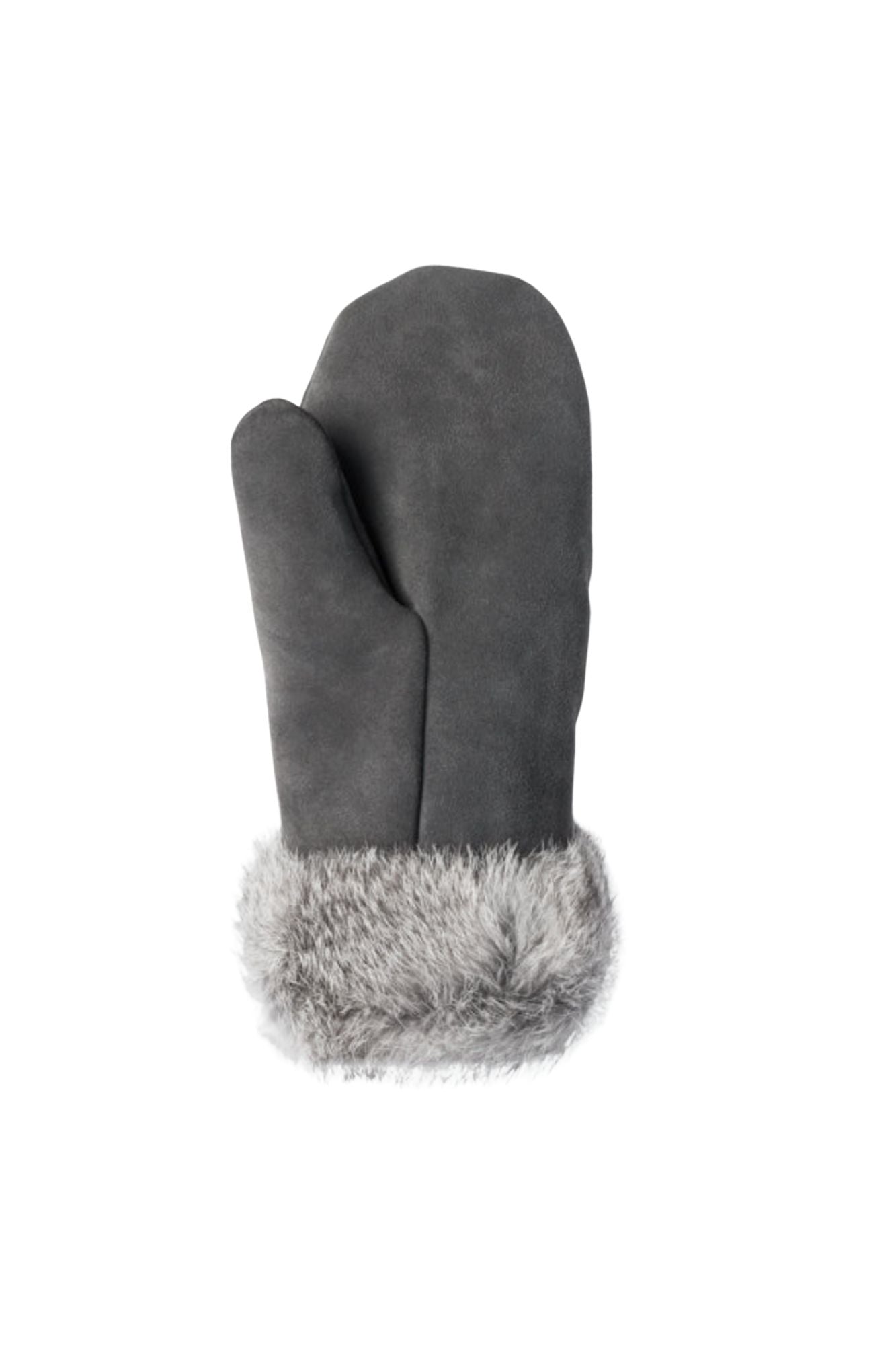 Fur Trim Leather Mitt
