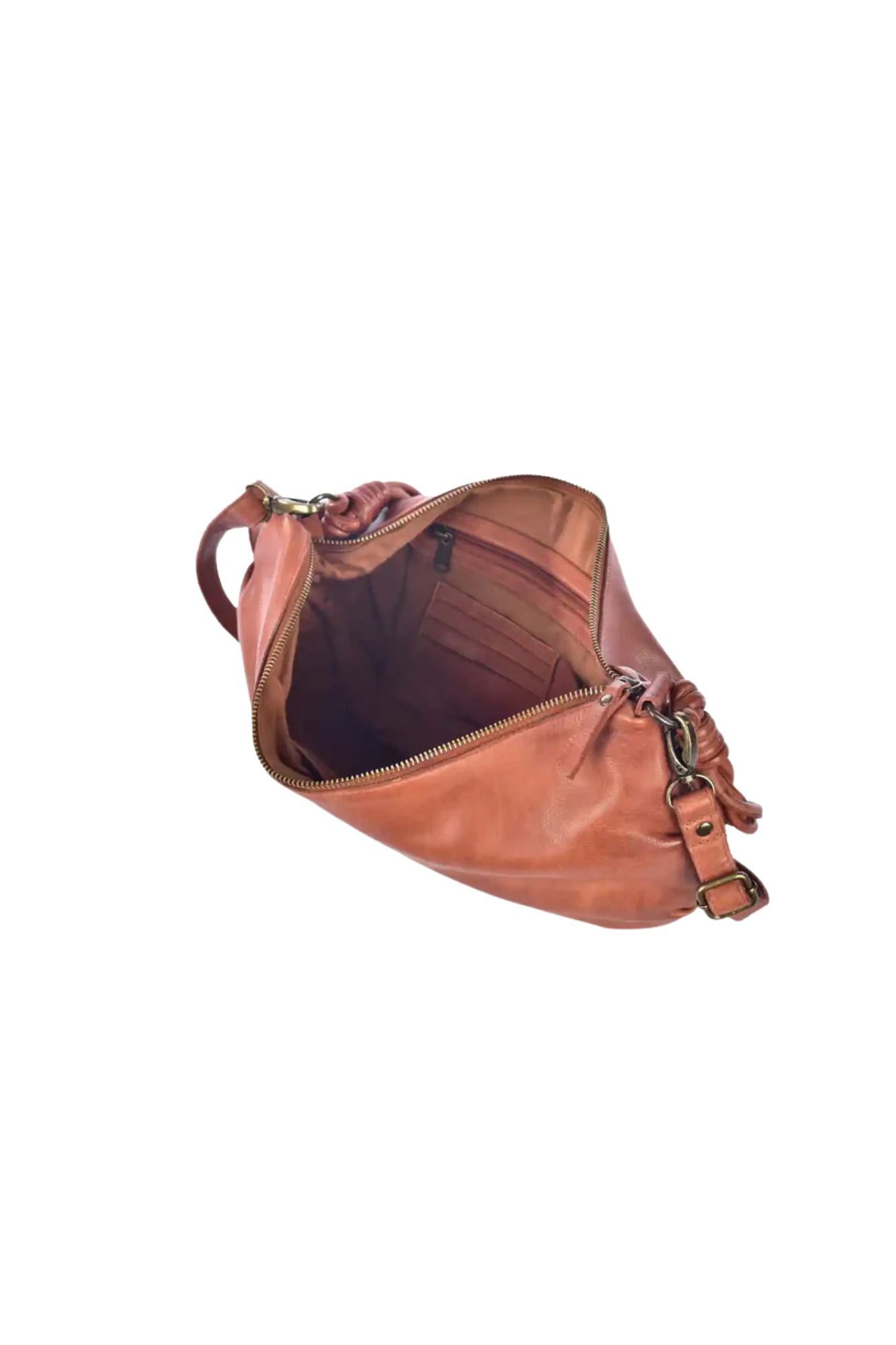 Luce Washed Leather Hobo Bag