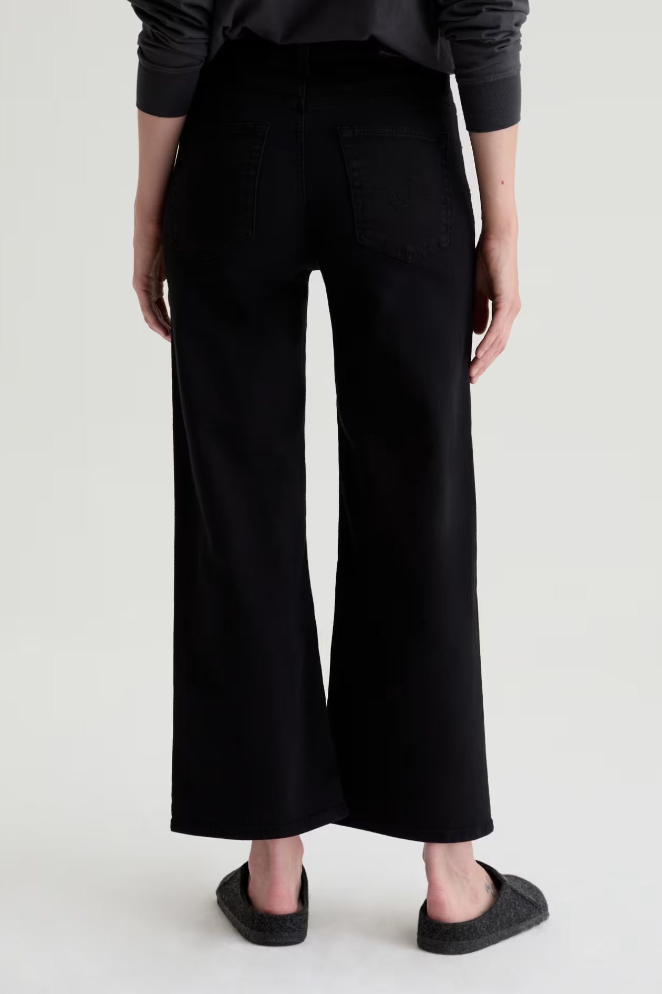 Saige Wide Leg Crop Super Black