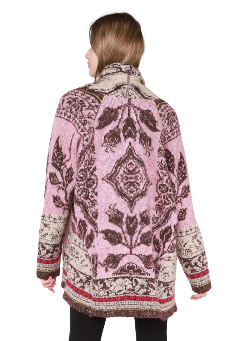 Cardigan en jacquard fleuri Andrea